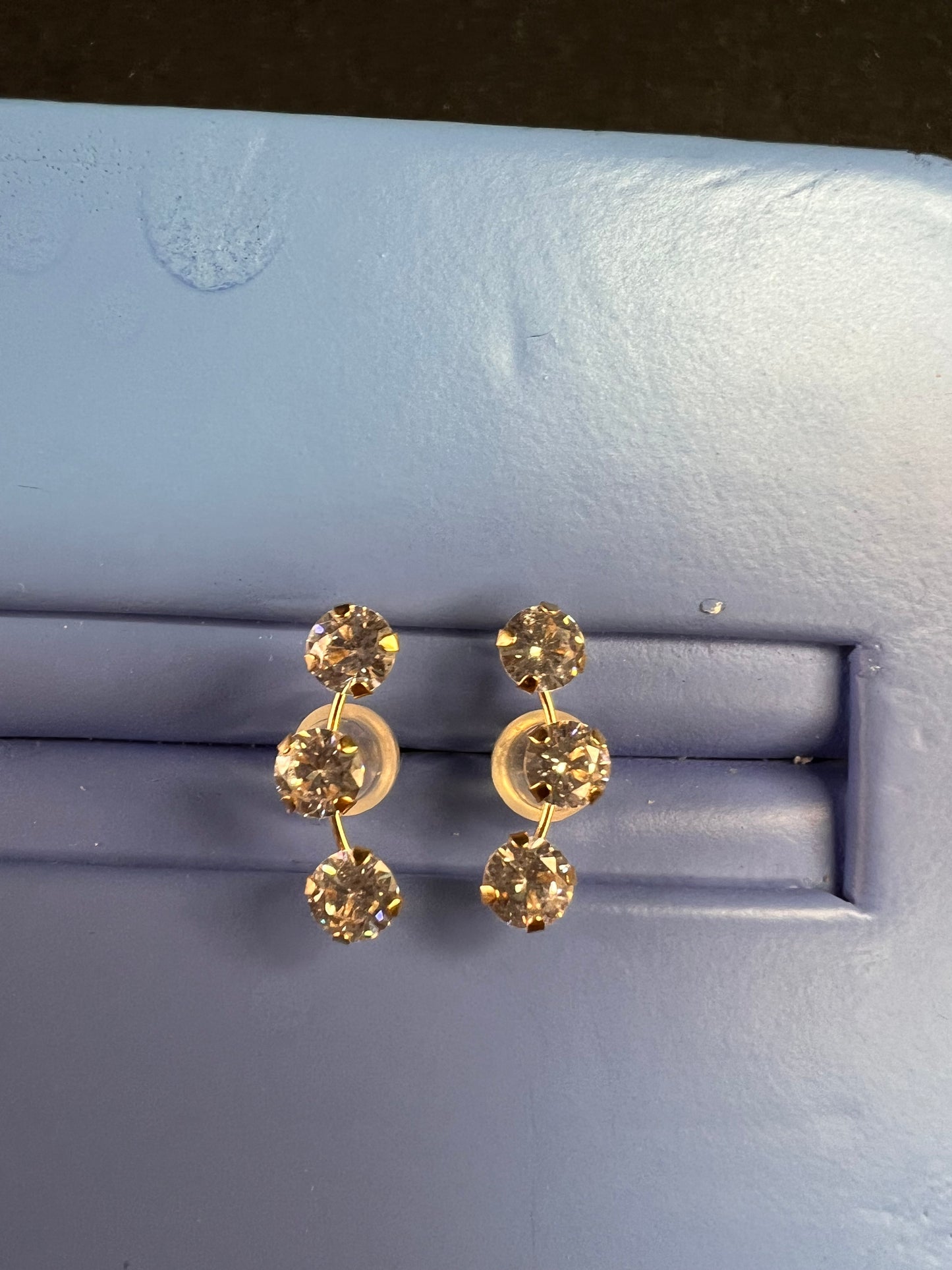 White Cubic Zirconia 10k Yellow Gold Earrings 2.45ctw
