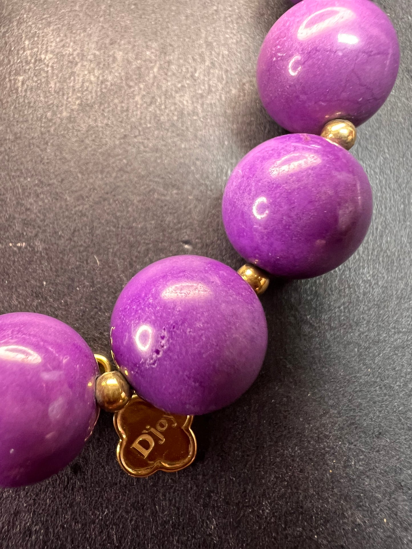 NEW Phosphosiderite graduated beaded necklace in vermeil