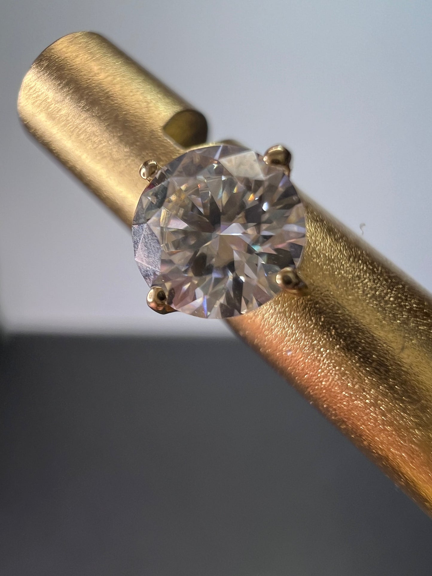 10k yellow gold moissanite stud earrings 4.8mm