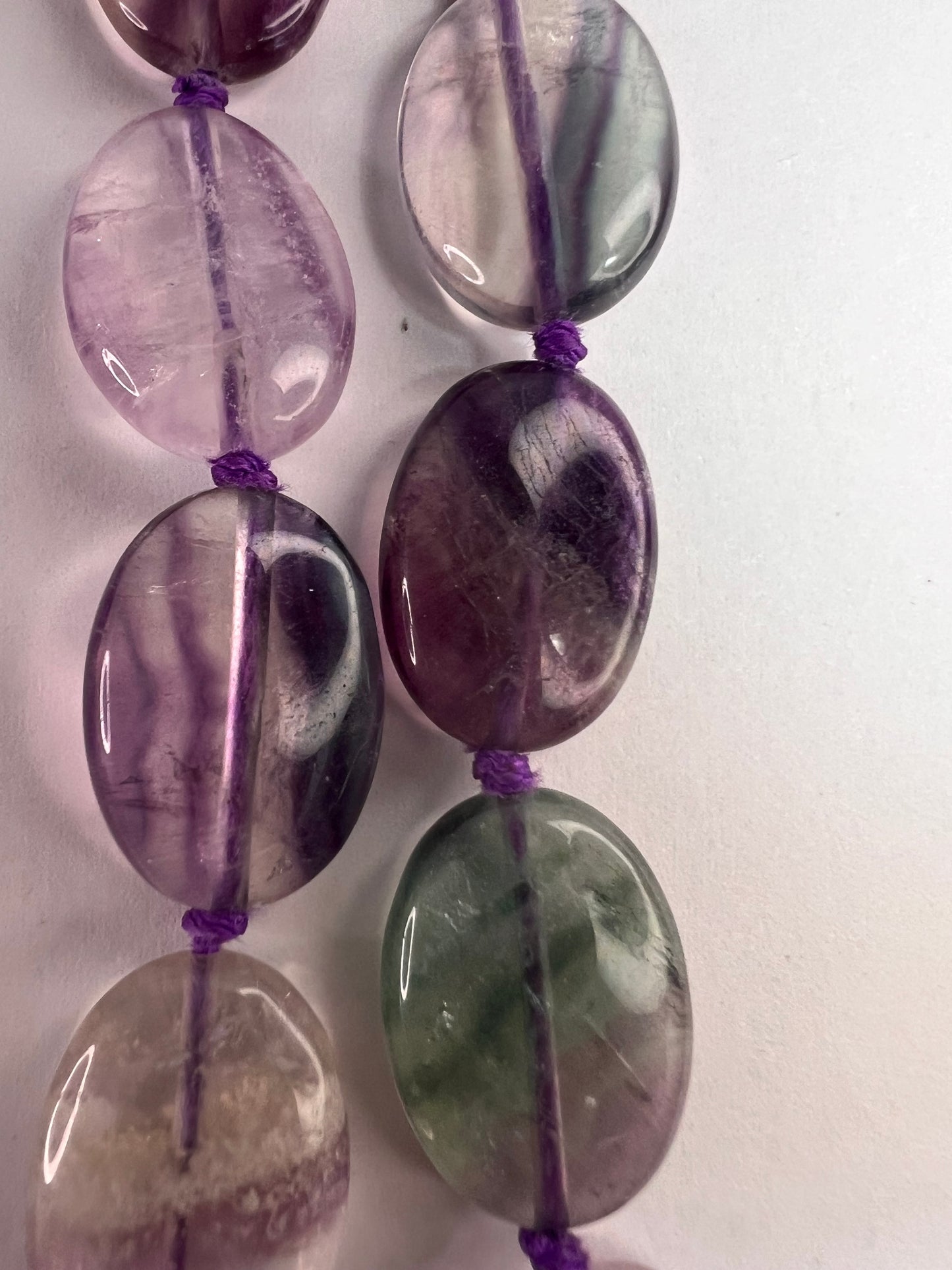 NEW Nate & Etan Fluorite double strand knotted necklace with sterling silver clasp