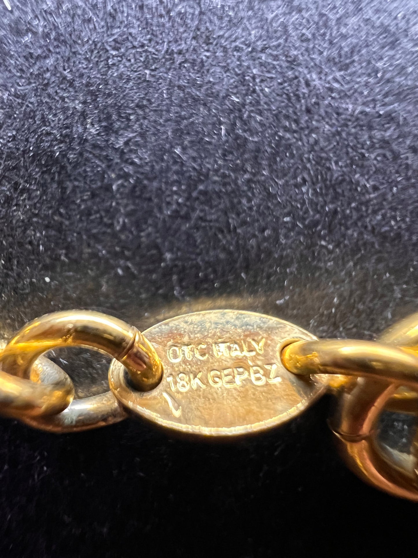 Vintage Italian 18k Gold Plated Bronze Textured Link Bracelet