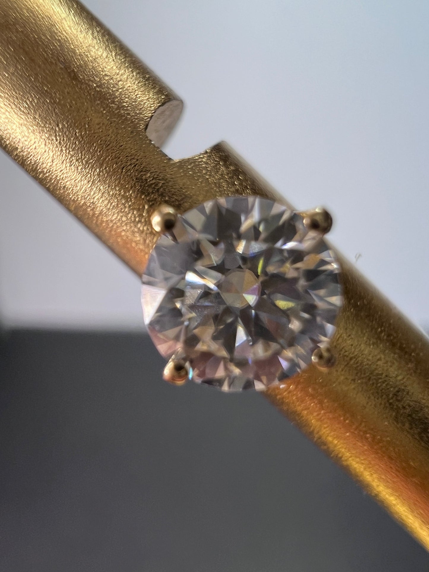 10k yellow gold moissanite stud earrings 4.8mm