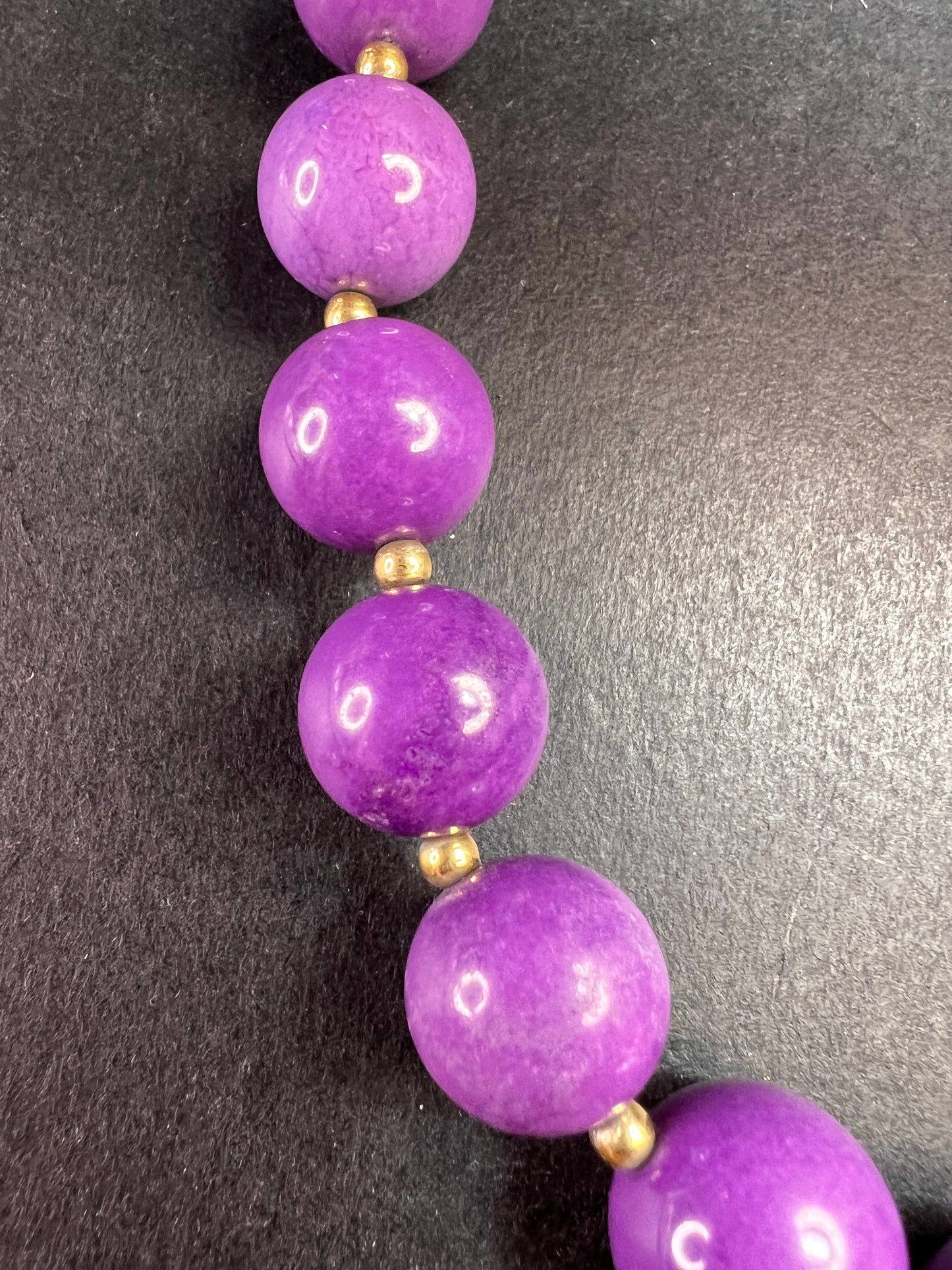 NEW Phosphosiderite graduated beaded necklace in vermeil