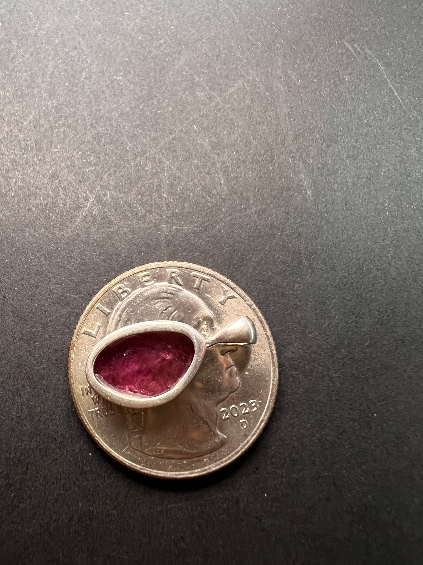 NEW Pink tourmaline sterling silver pendant 1.24 grams