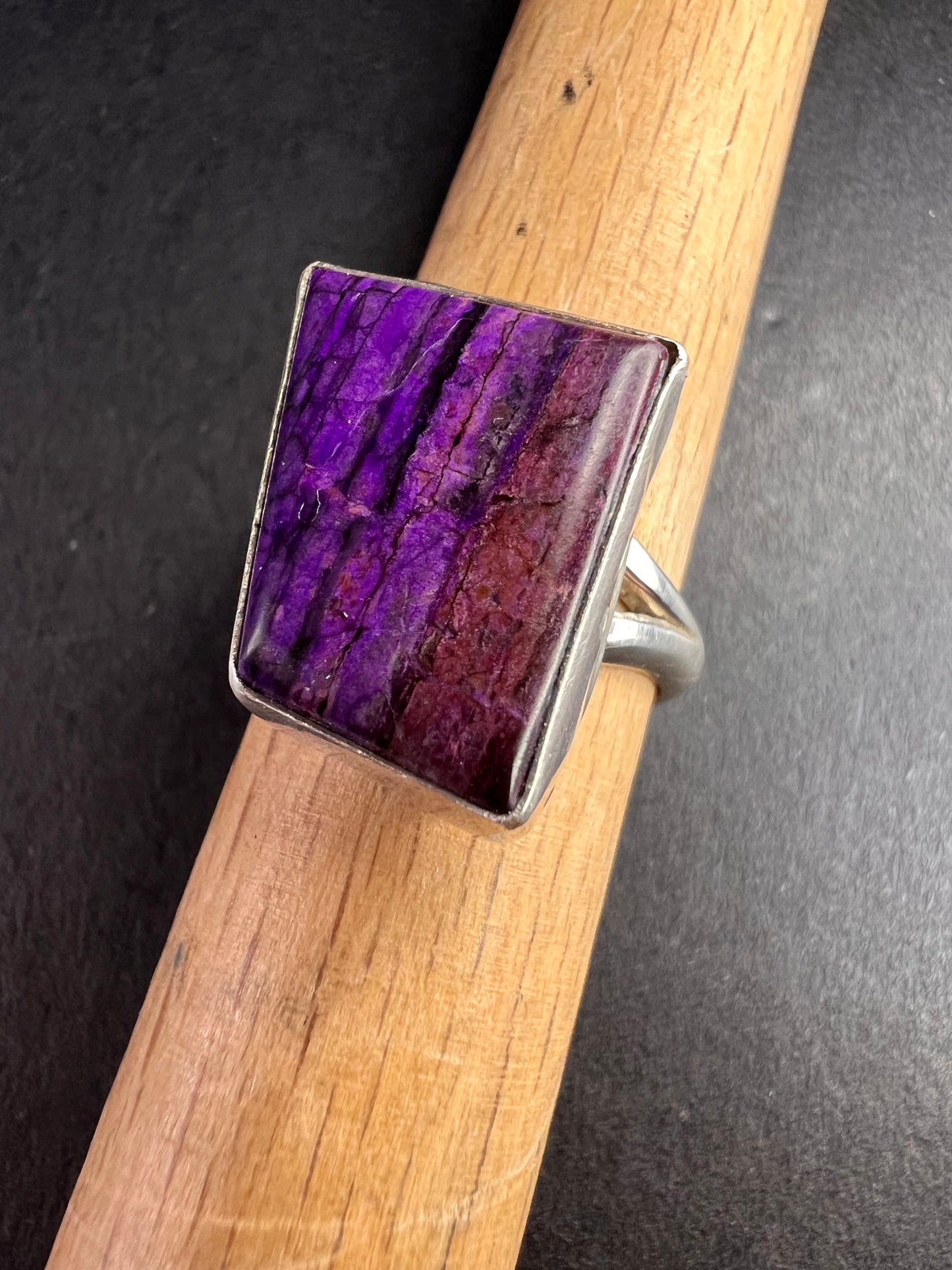 Vintage sugilite sterling silver ring size 5