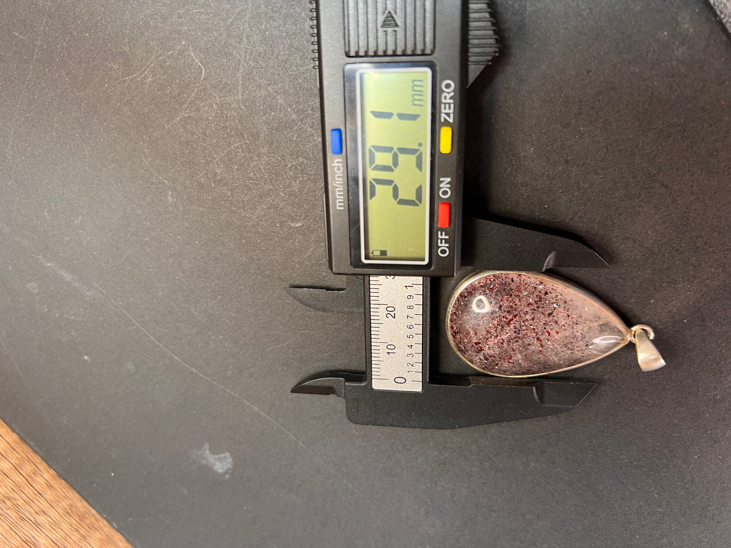 NEW Lepidocrocite super 7 sterling silver teardrop pendant 17.5 grams