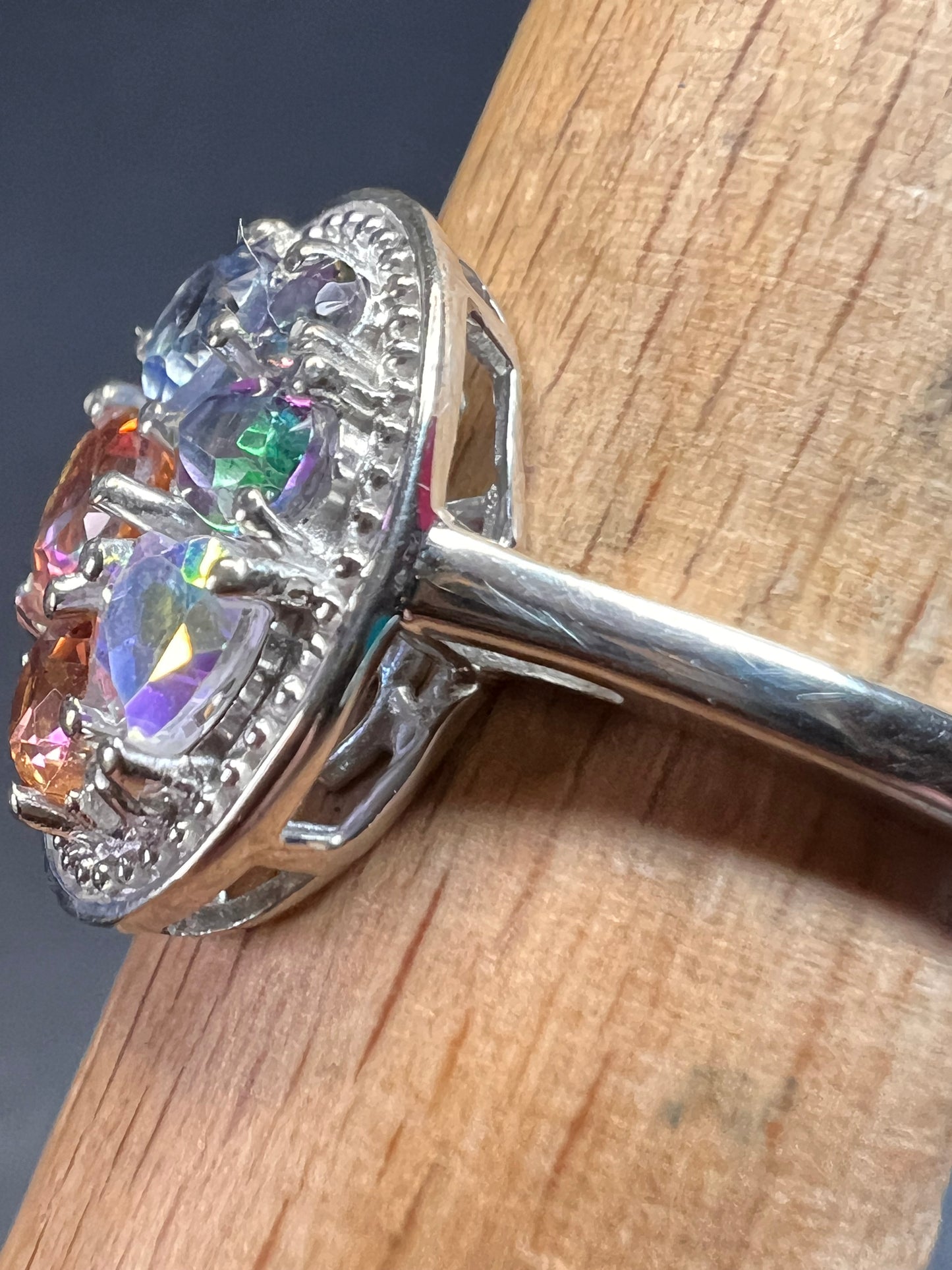 NEW cosmic mystic topaz ring in sterling silver size 8