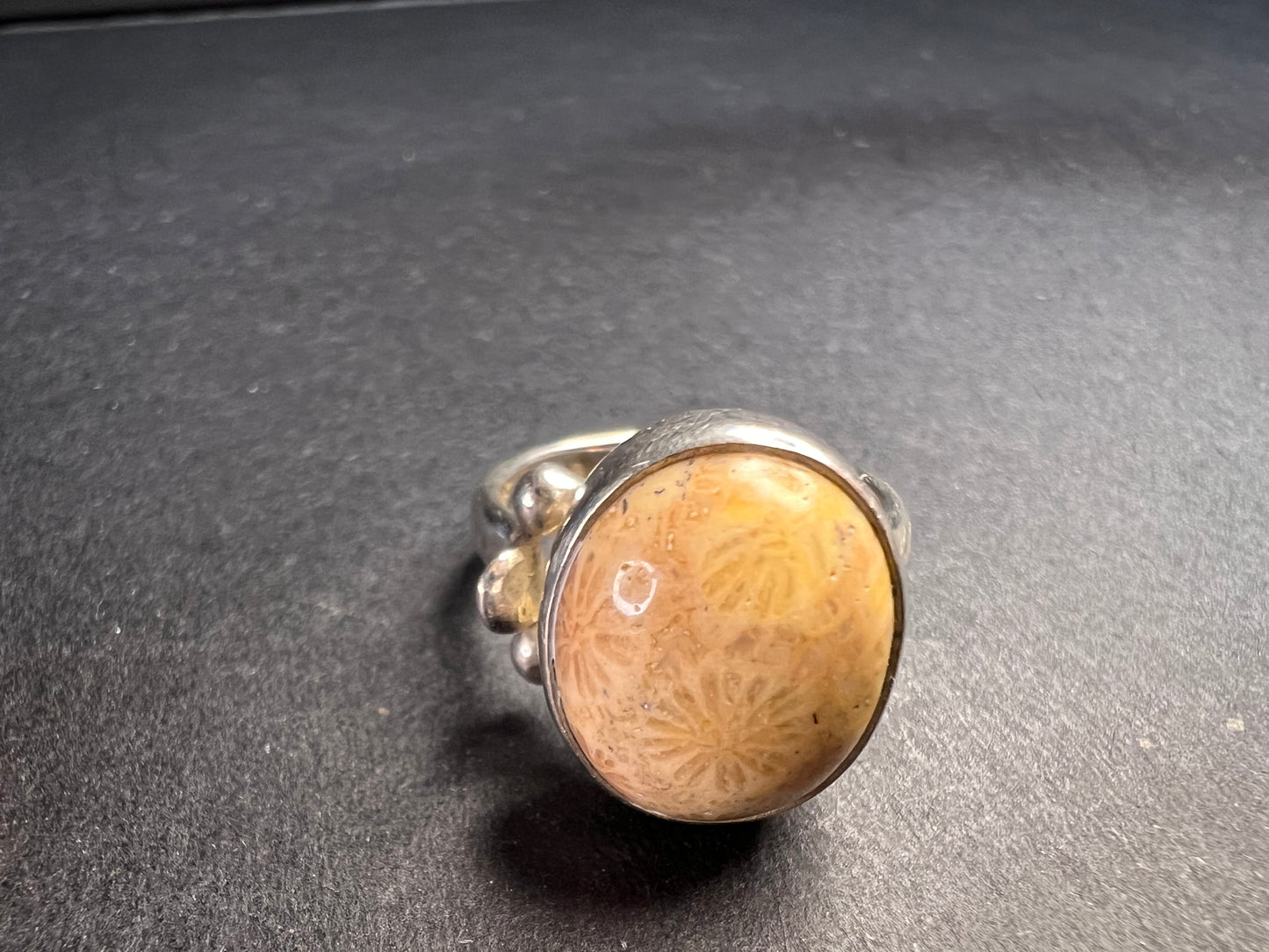 Sajen fossil coral sterling silver ring size 7
