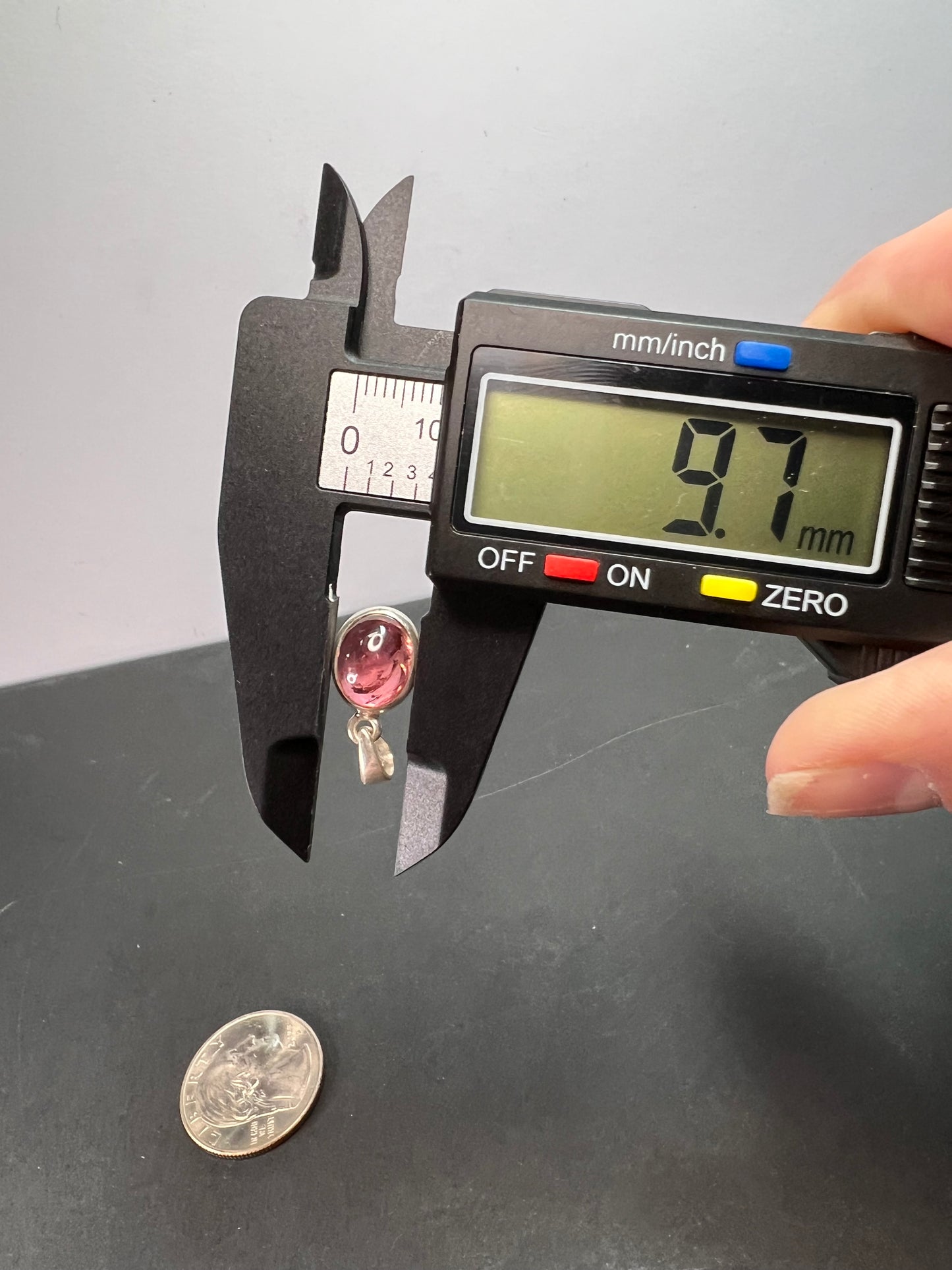 NEW Pink Tourmaline rubellite sterling silver pendant 1.90 grams