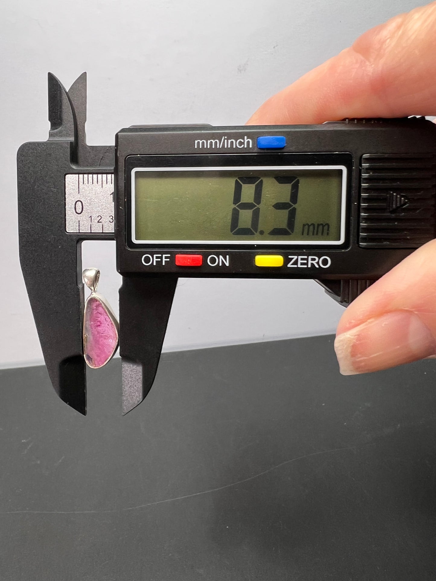 NEW Bi color pink tourmaline sterling silver pendant 1.37 grams