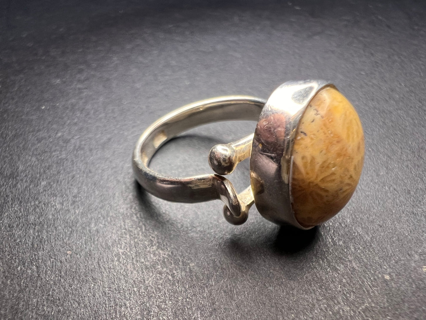 Sajen fossil coral sterling silver ring size 7