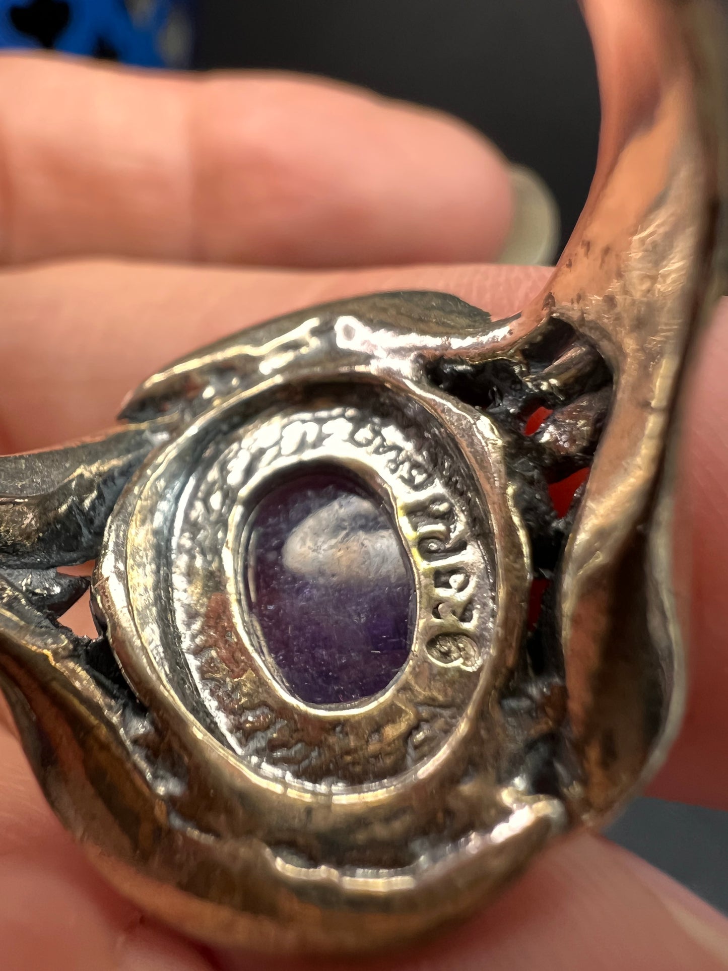 Tanzanite sterling silver artisan ring size 9