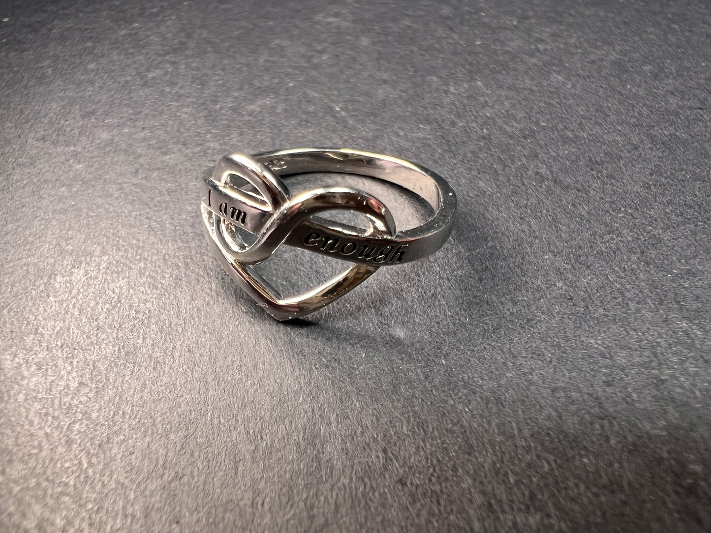 Vintage eternity heart You Are Enough ring size 6