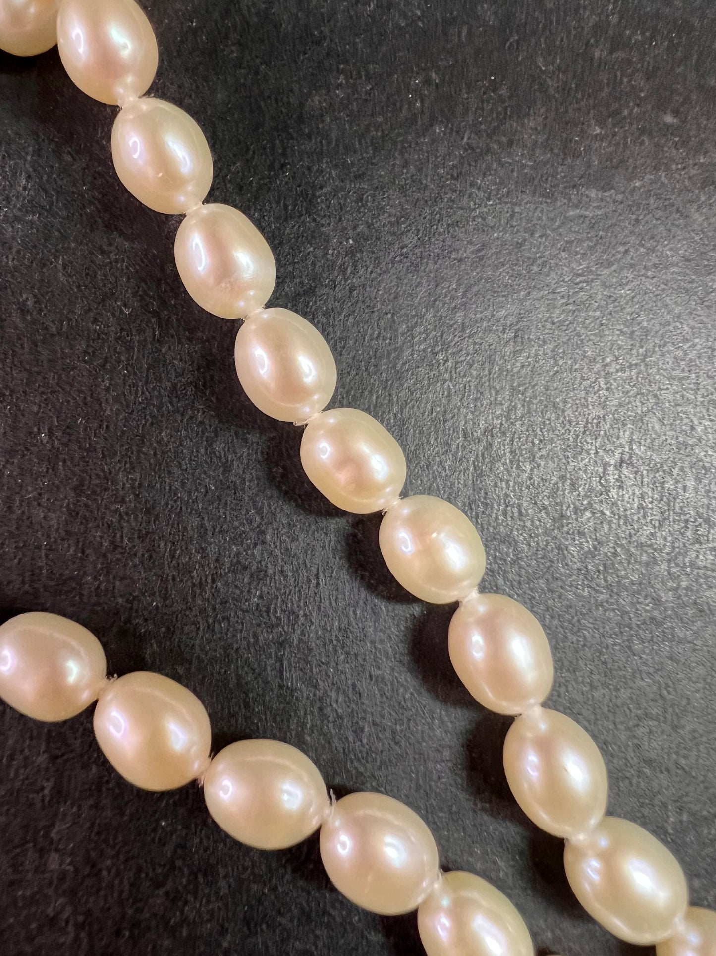 Estate 36” White Cultured Freshwater Pearl Necklace 925 Sterling