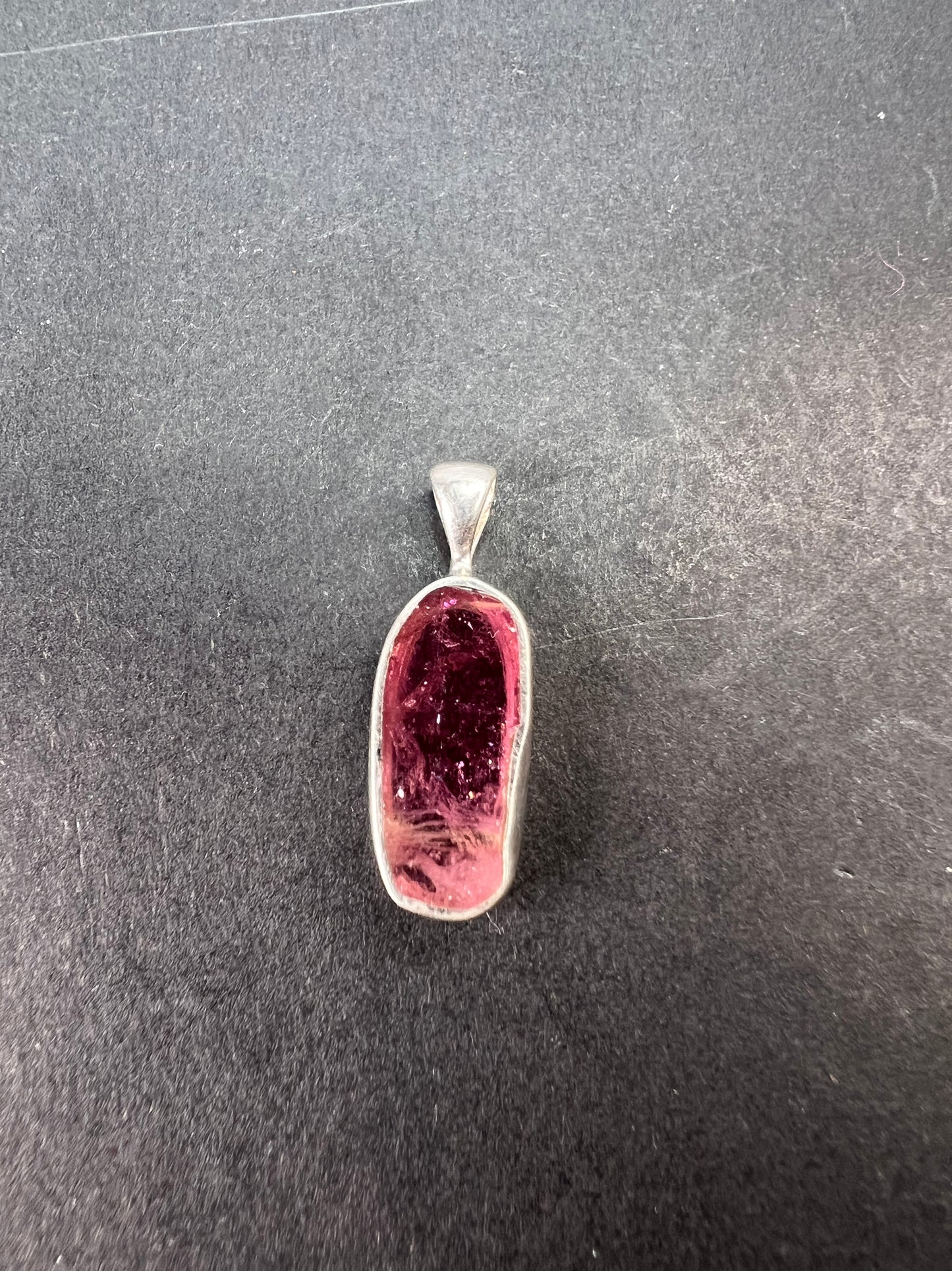 NEW pink/ bi color tourmaline sterling silver pendant 1.28 grams