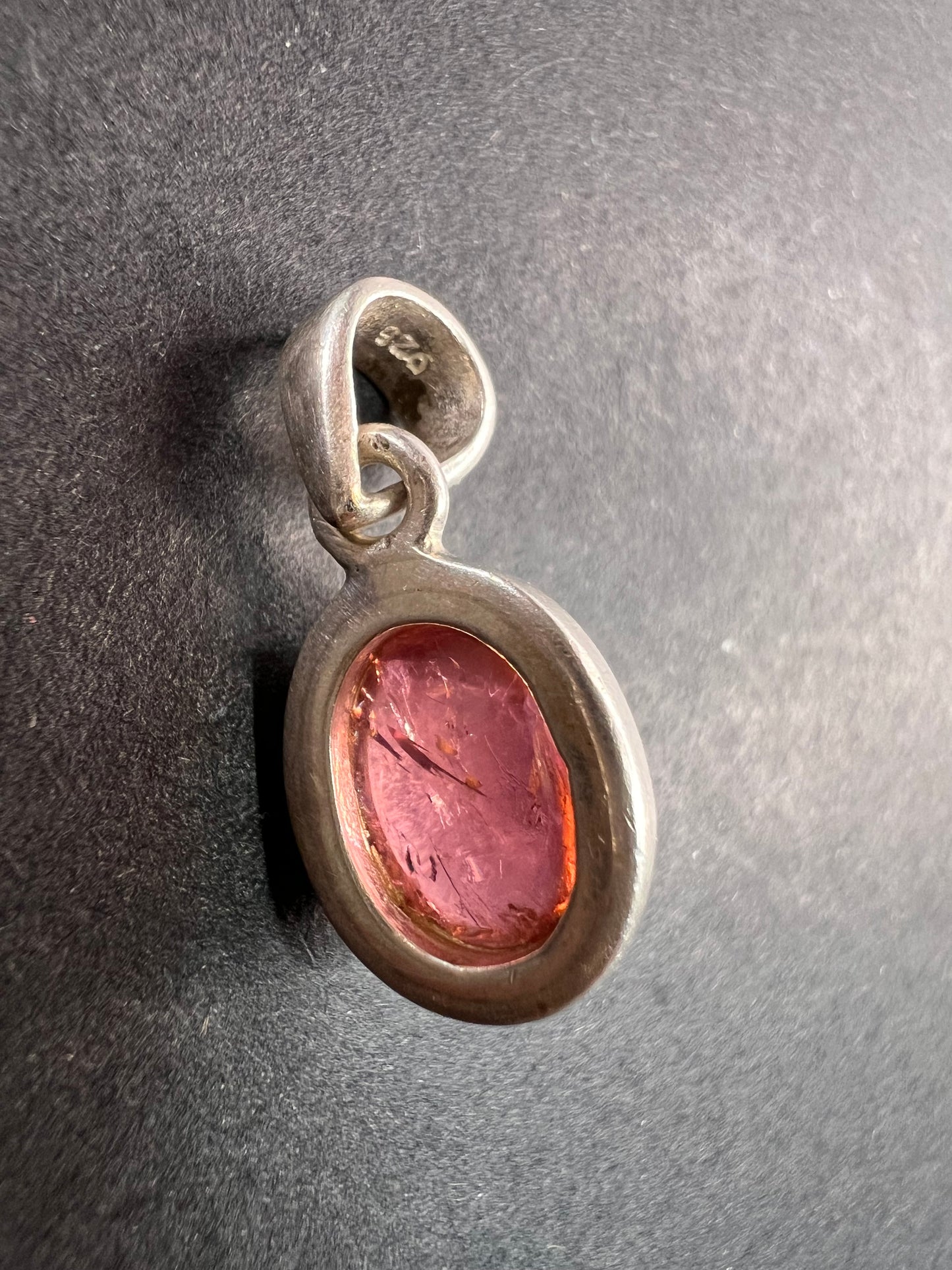 NEW Pink Tourmaline rubellite sterling silver pendant 1.90 grams