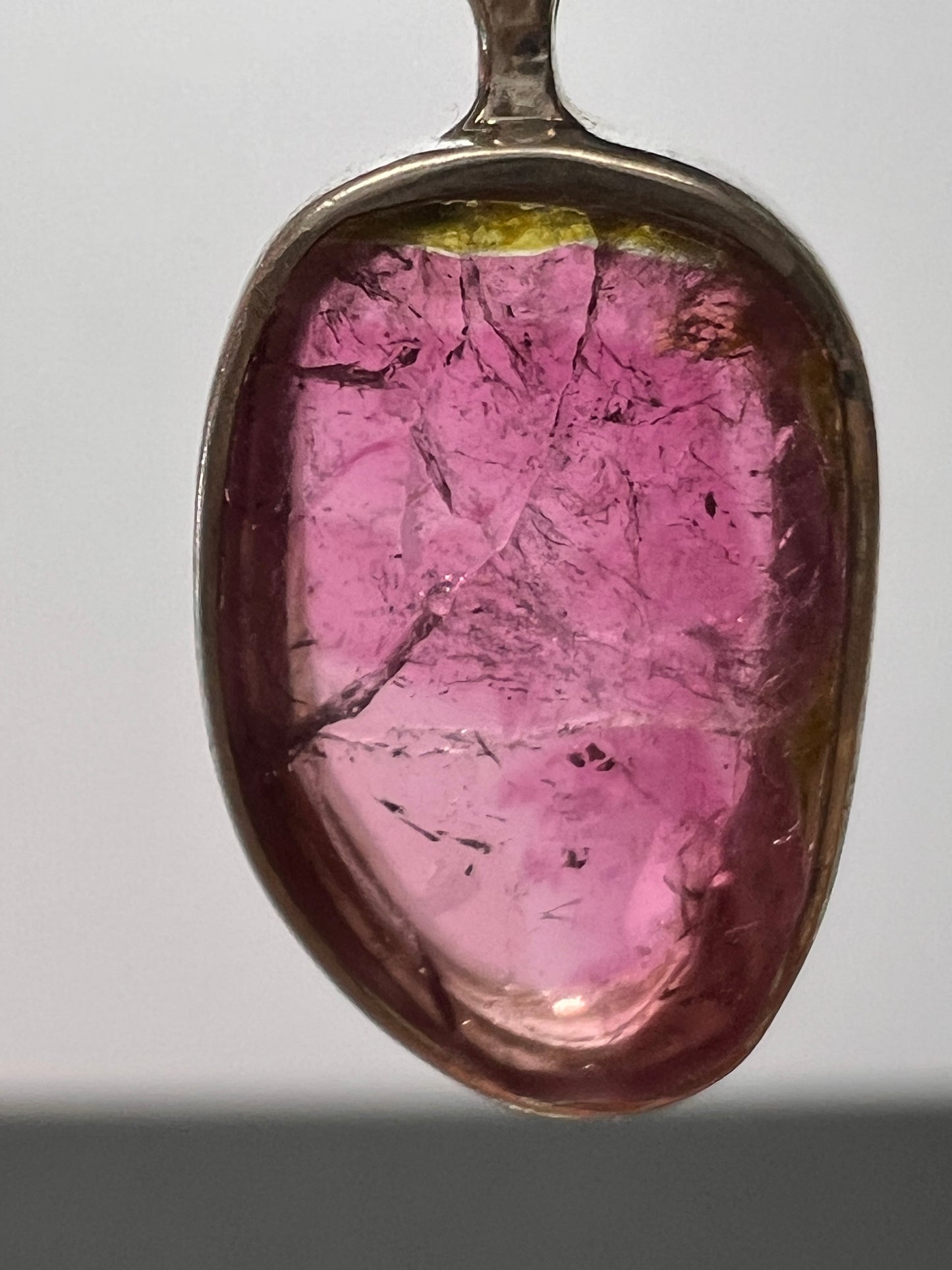 NEW pink/ watermelon tourmaline sterling silver pendant 1.31 grams
