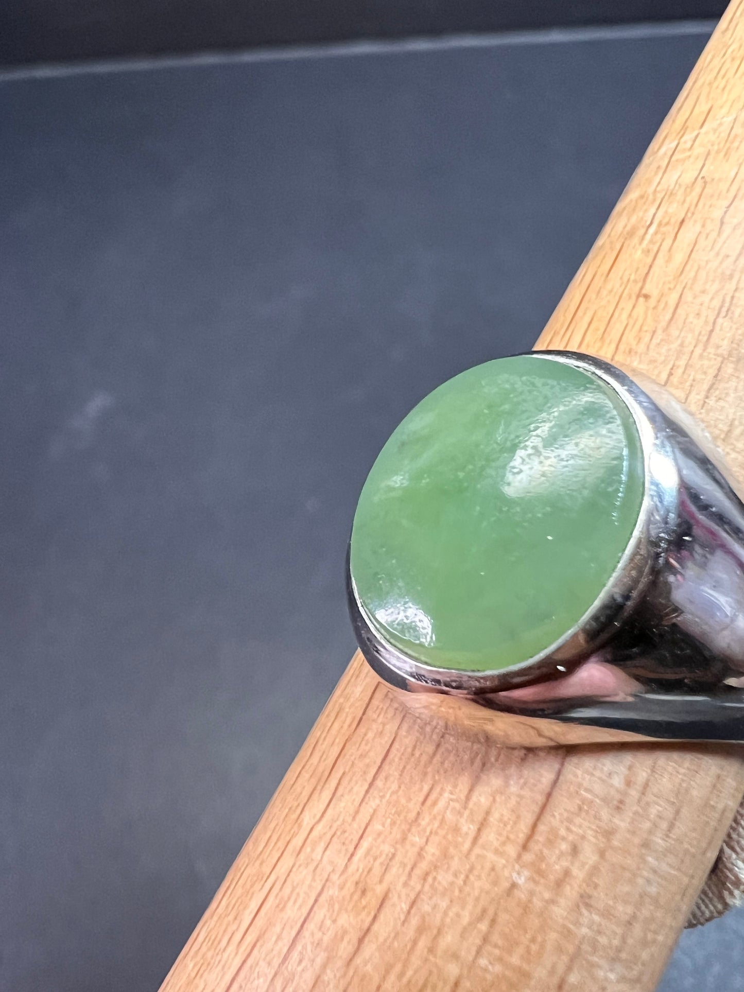 Vintage jade Pa Ha Co sterling silver ring size 8