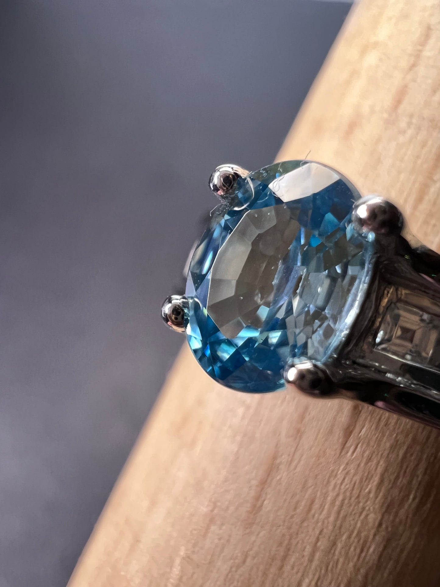 Blue & White Topaz Ring | Sterling Silver Ring size 10
