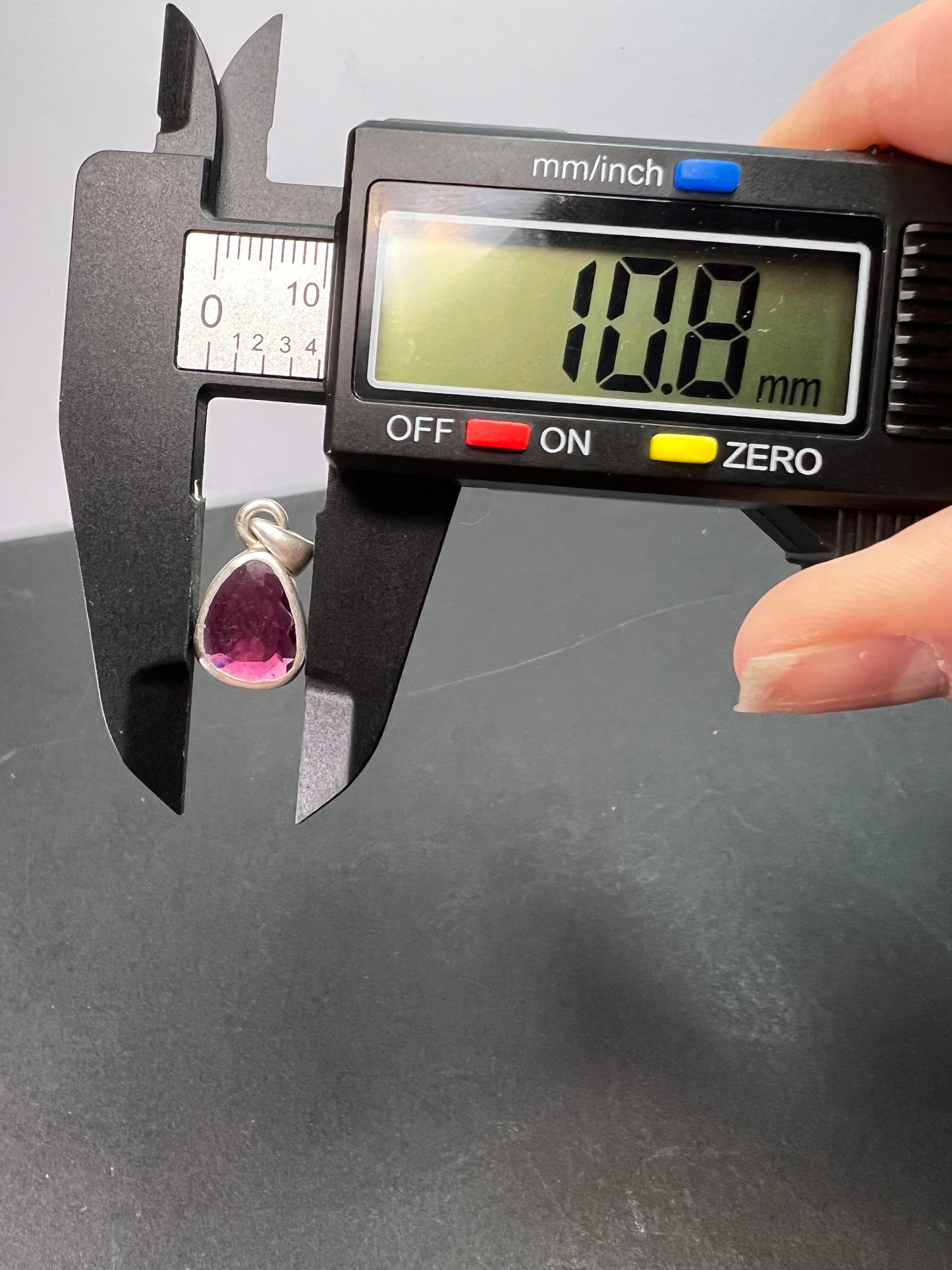 NEW Rubellite pink tourmaline sterling silver pendant 1.65 grams