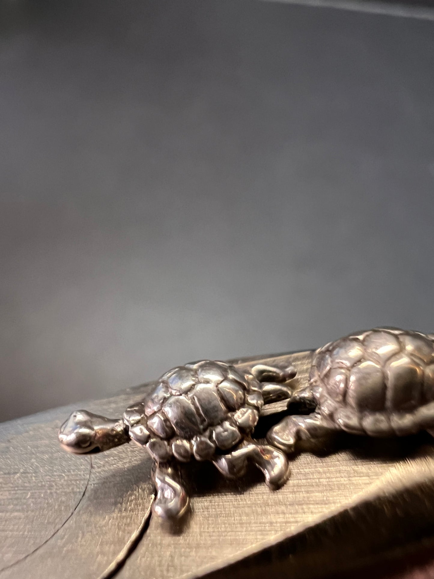Tiny sterling silver turtle stud earrings