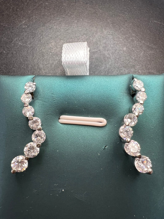 Curvy CZ earrings in 925 sterling silver