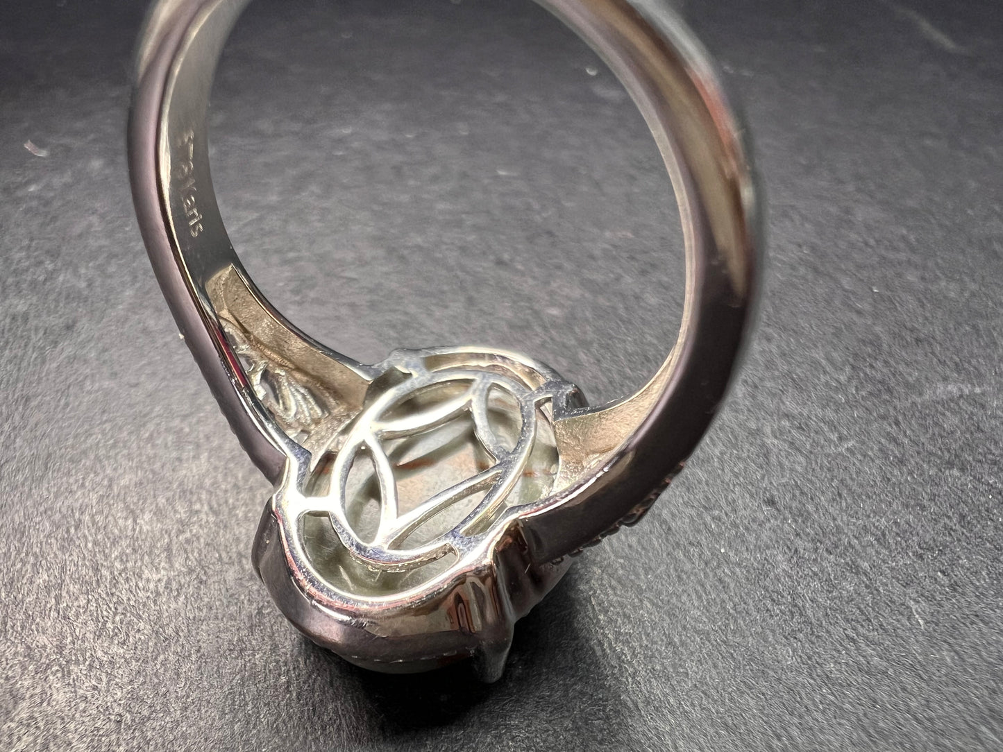 NEW Venus Jasper ring in platinum over brass size 10