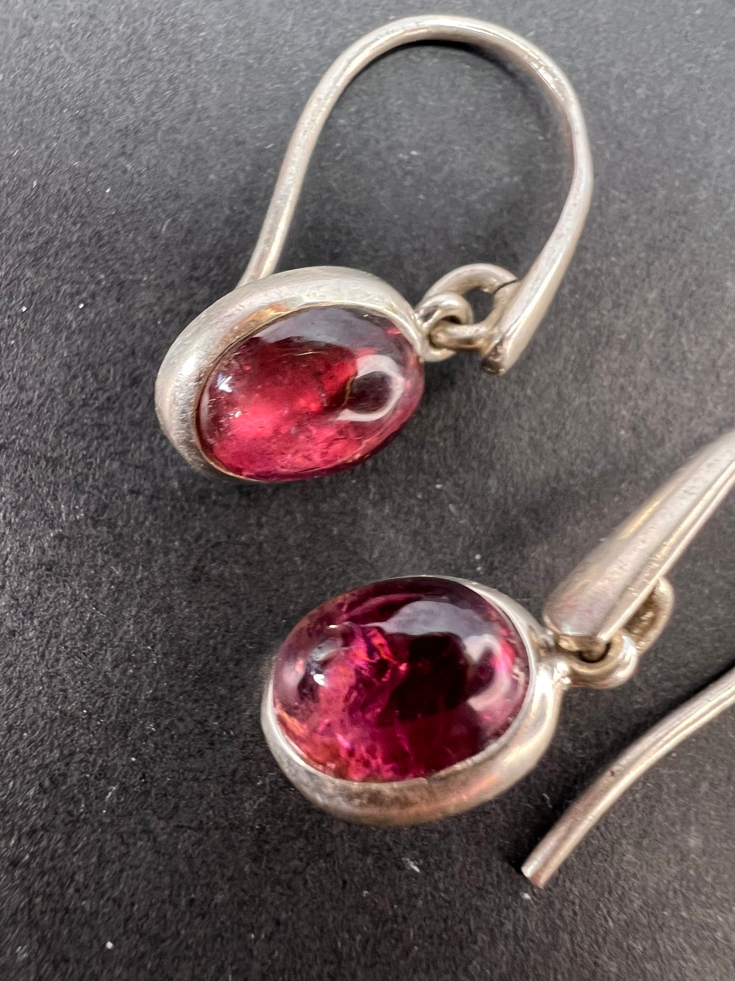 NEW Rubellite sterling silver dangle earrings 3.39 grams