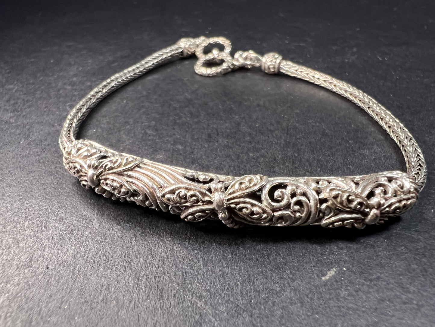 NEW Bali sterling silver dragonfly toggle bracelet