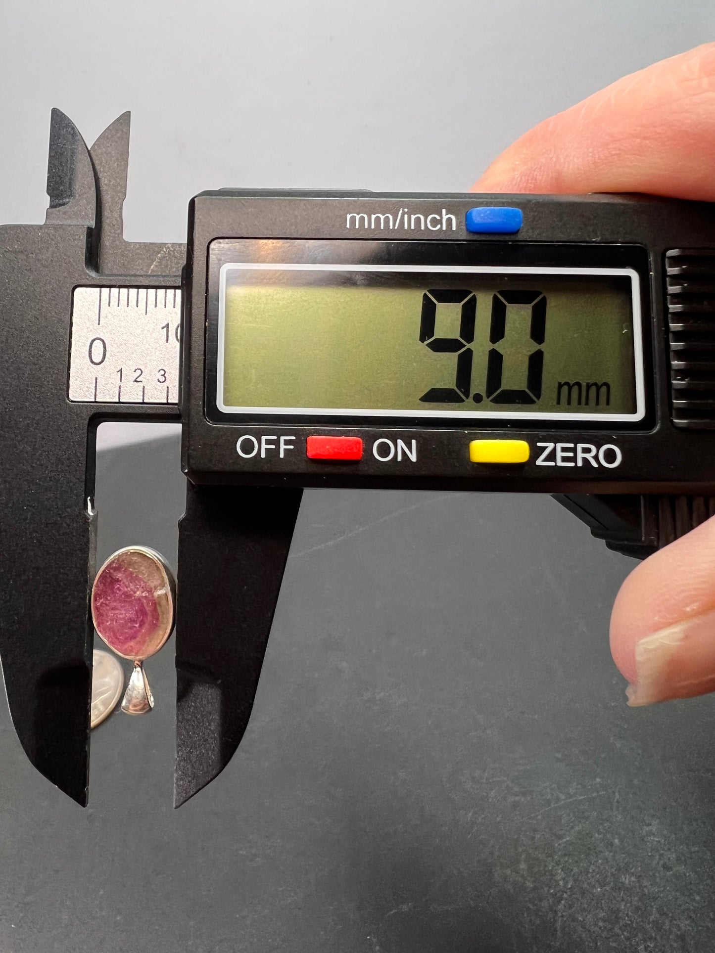 NEW Watermelon bi color sterling silver tourmaline pendant 1.32 grams