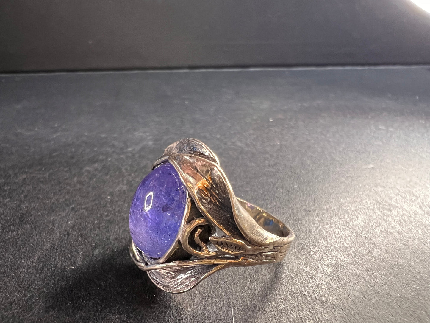 Tanzanite sterling silver artisan ring size 9