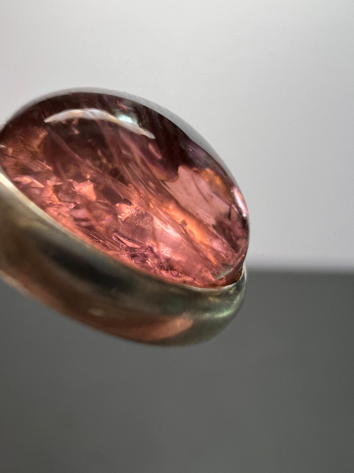 NEW Pink Tourmaline rubellite sterling silver pendant 1.90 grams