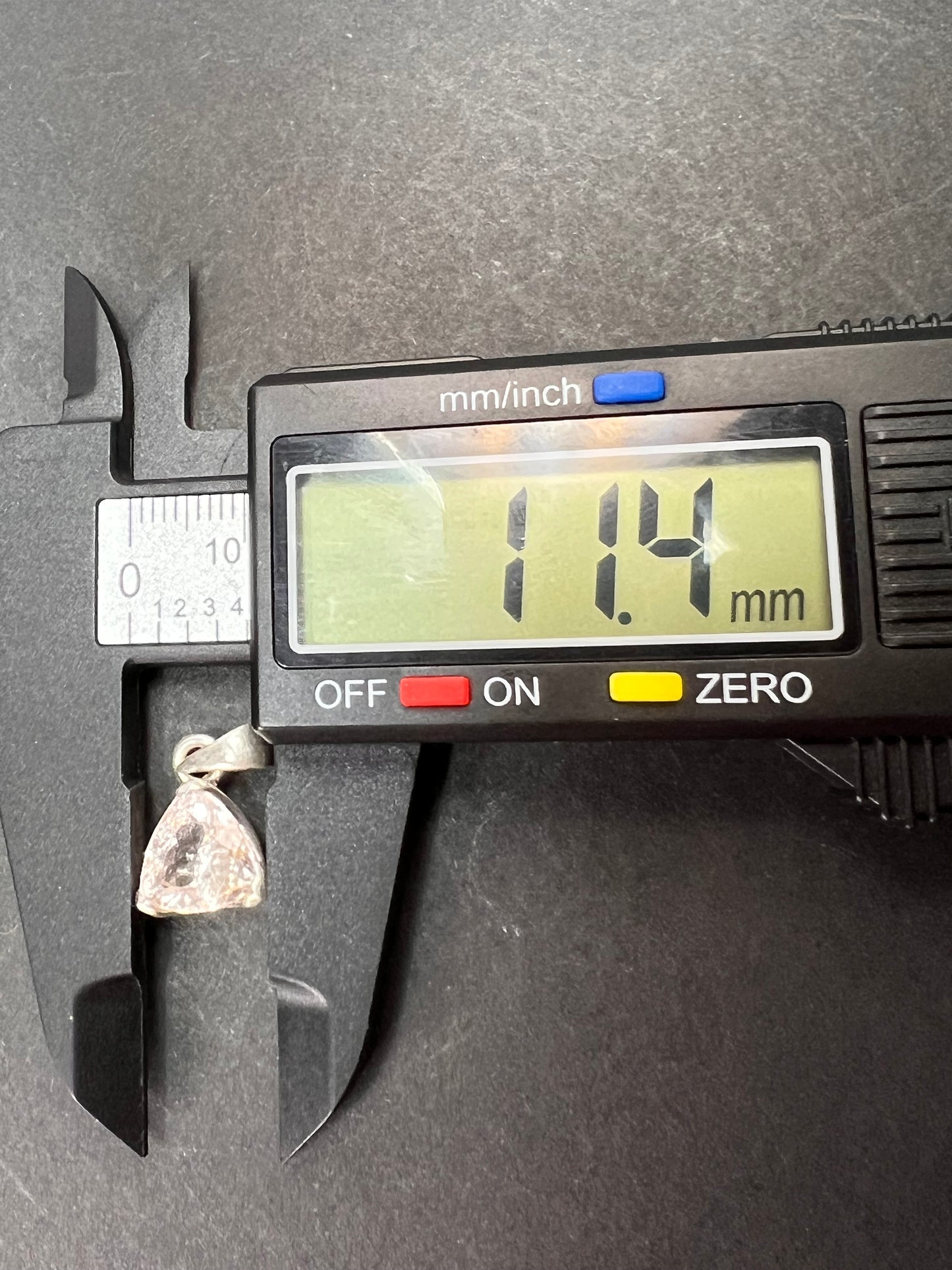 NEW Morganite trillium gemstone sterling silver pendant 2.39 grams