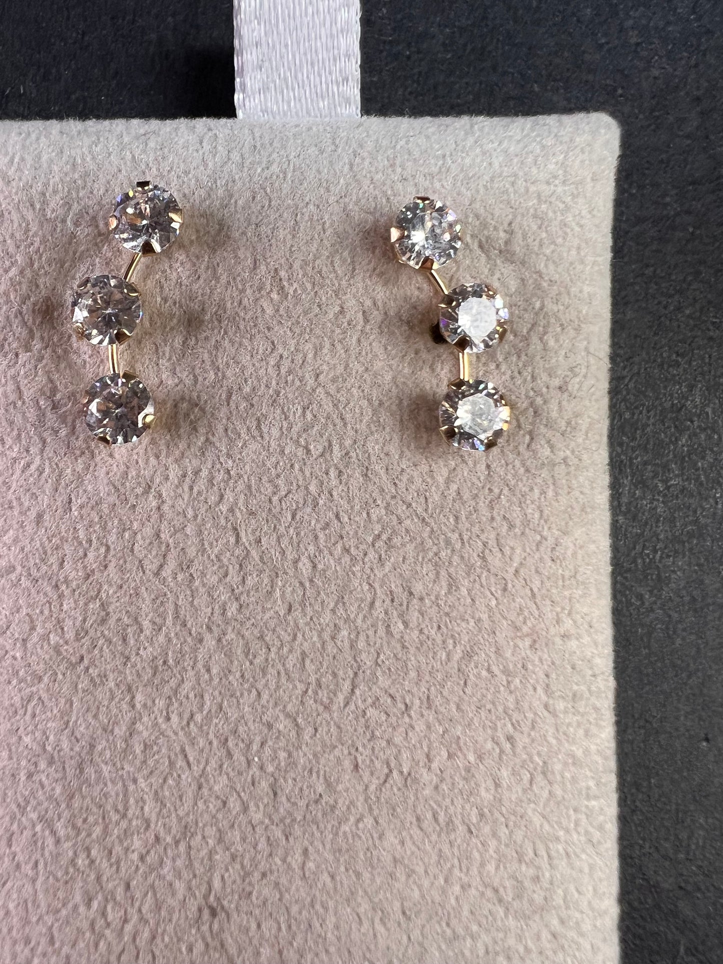 White Cubic Zirconia 10k Yellow Gold Earrings 2.45ctw