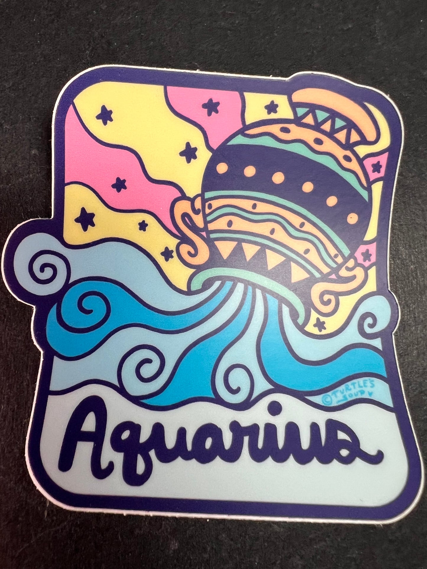 Turtle’s Soup Aquarius Zodiac Sticker – Waterproof Vinyl