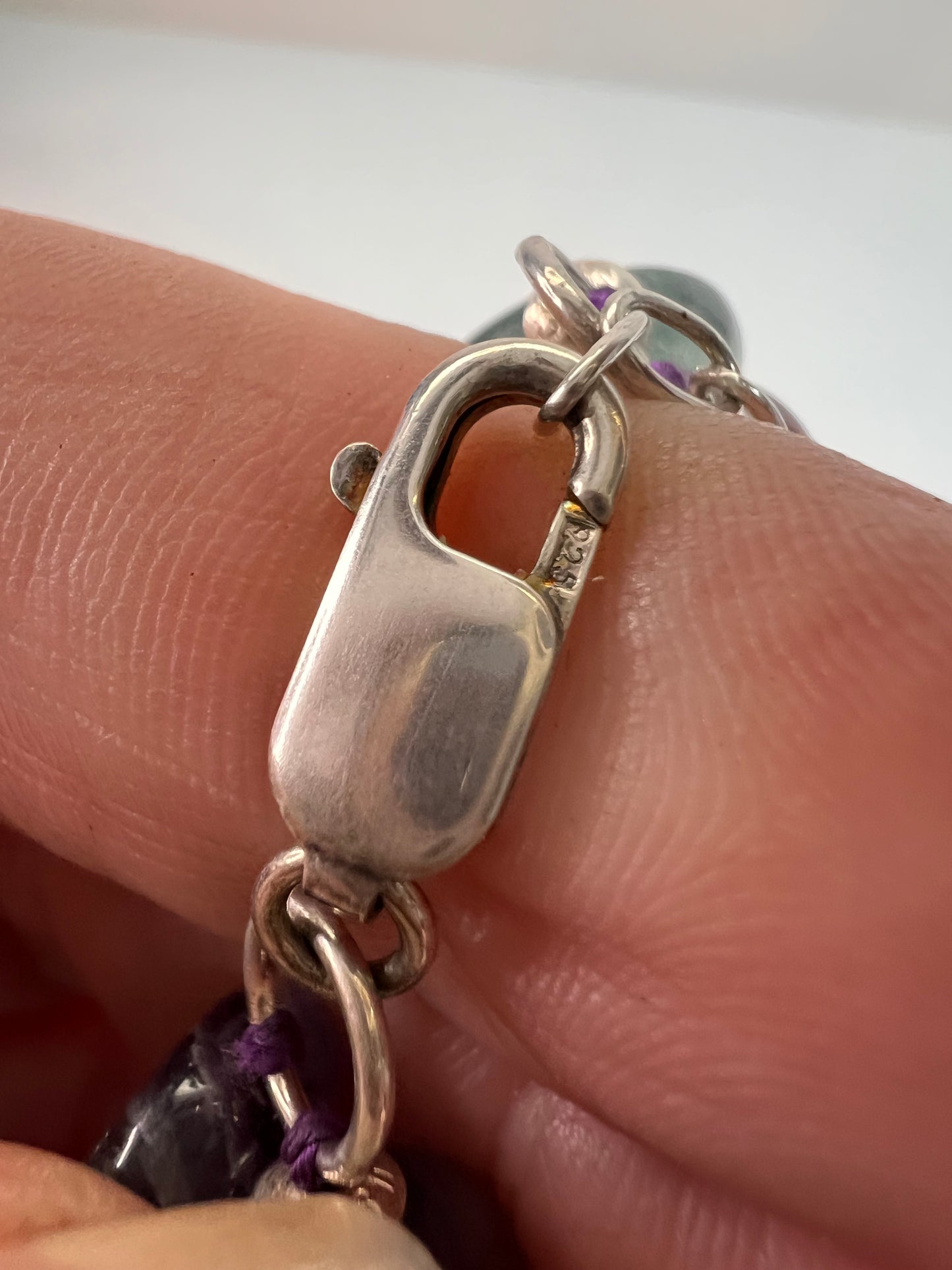 NEW Nate & Etan Fluorite double strand knotted necklace with sterling silver clasp