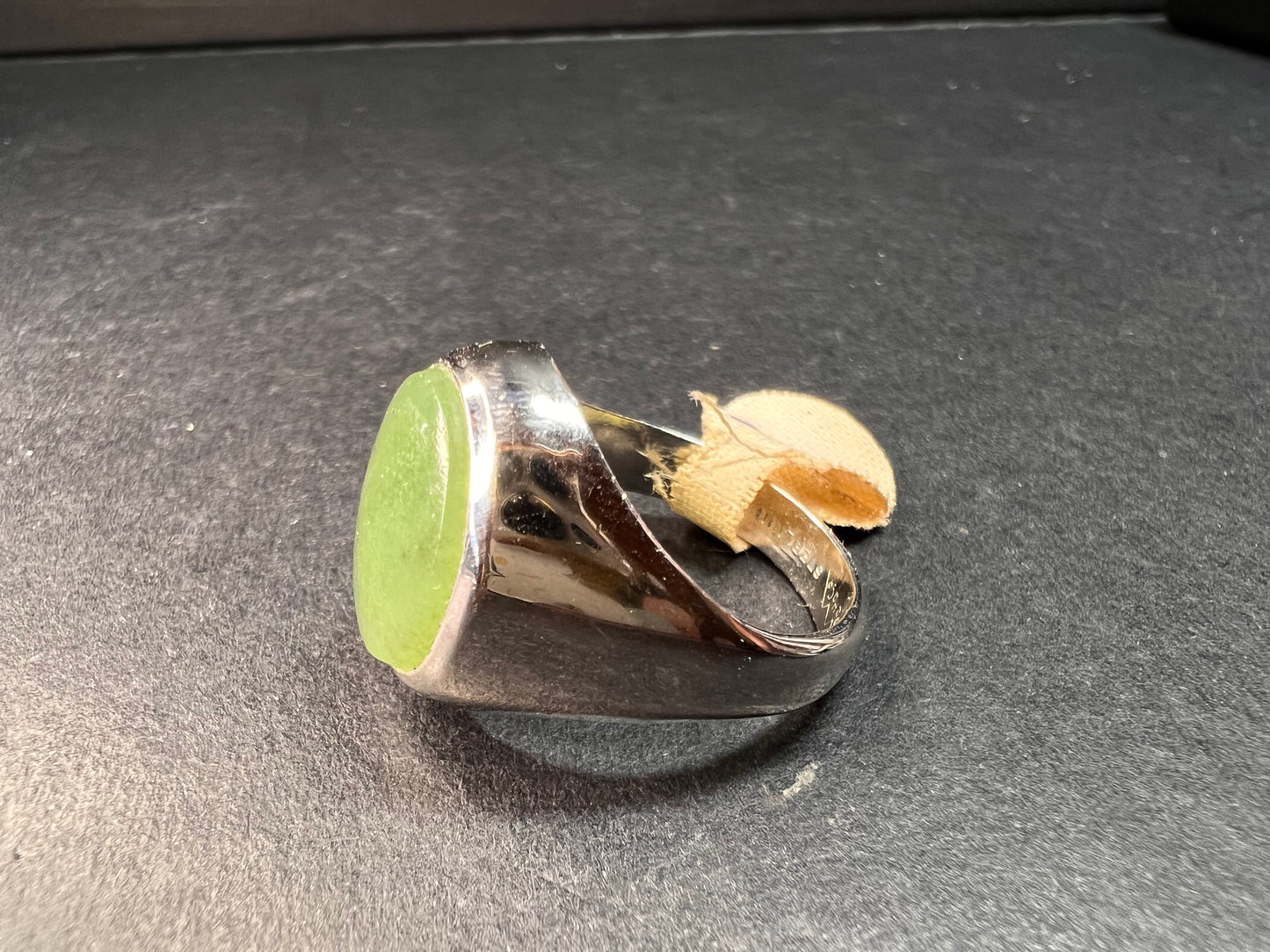 Vintage jade Pa Ha Co sterling silver ring size 8