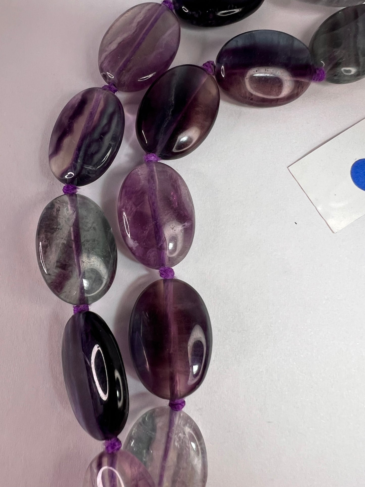 NEW Nate & Etan Fluorite double strand knotted necklace with sterling silver clasp