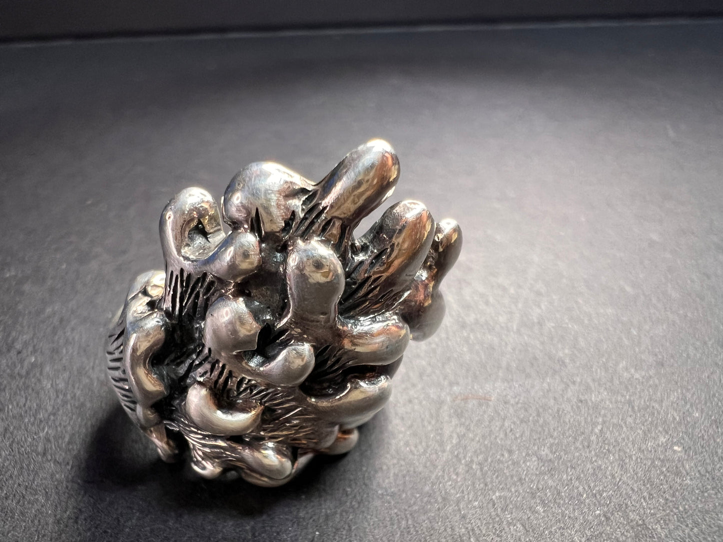 Sterling silver fungi coral ring size 7