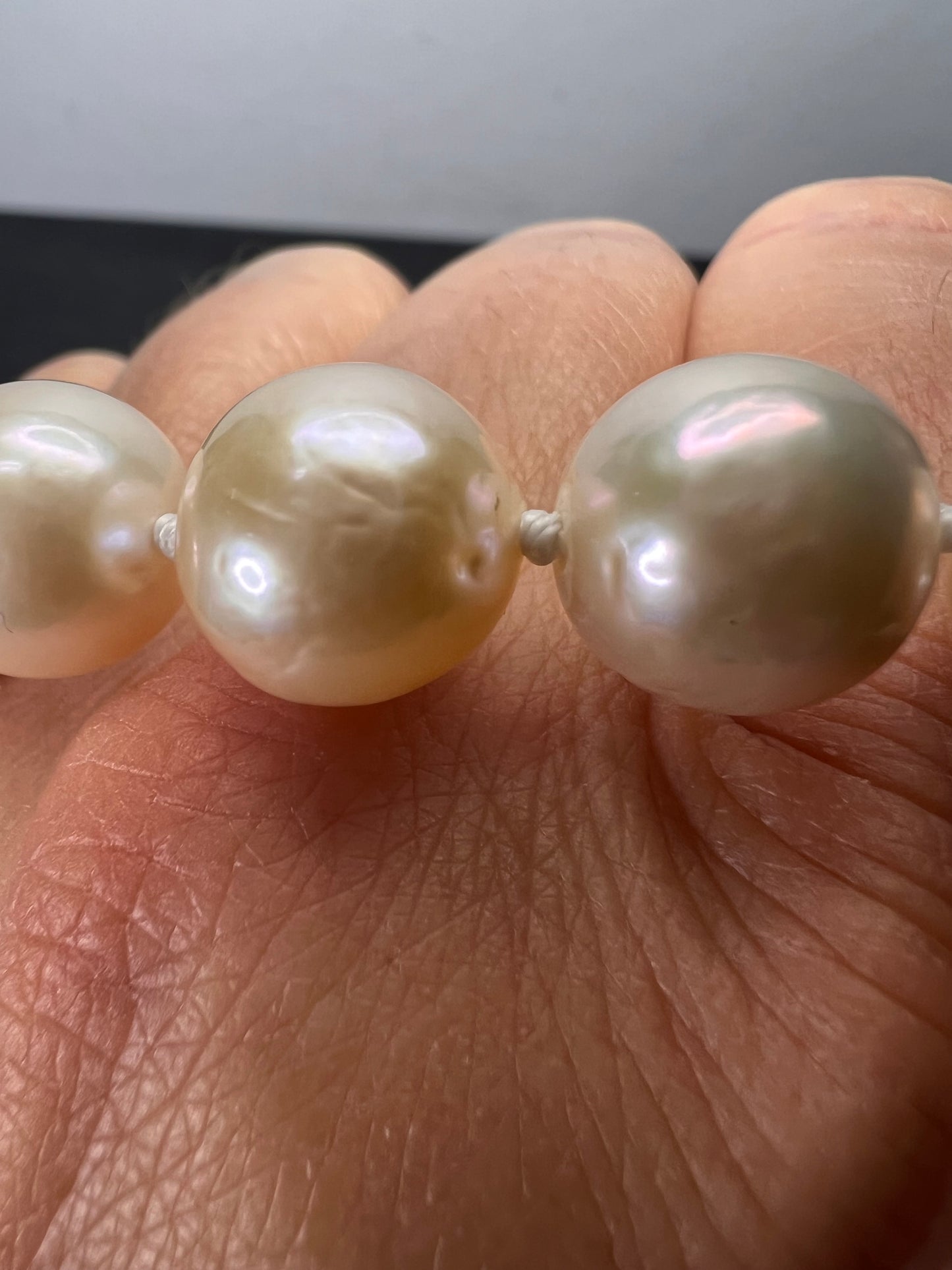 NEW White Cultured Freshwater Pearl Rhodium Over Sterling Silver Necklace 20 inch