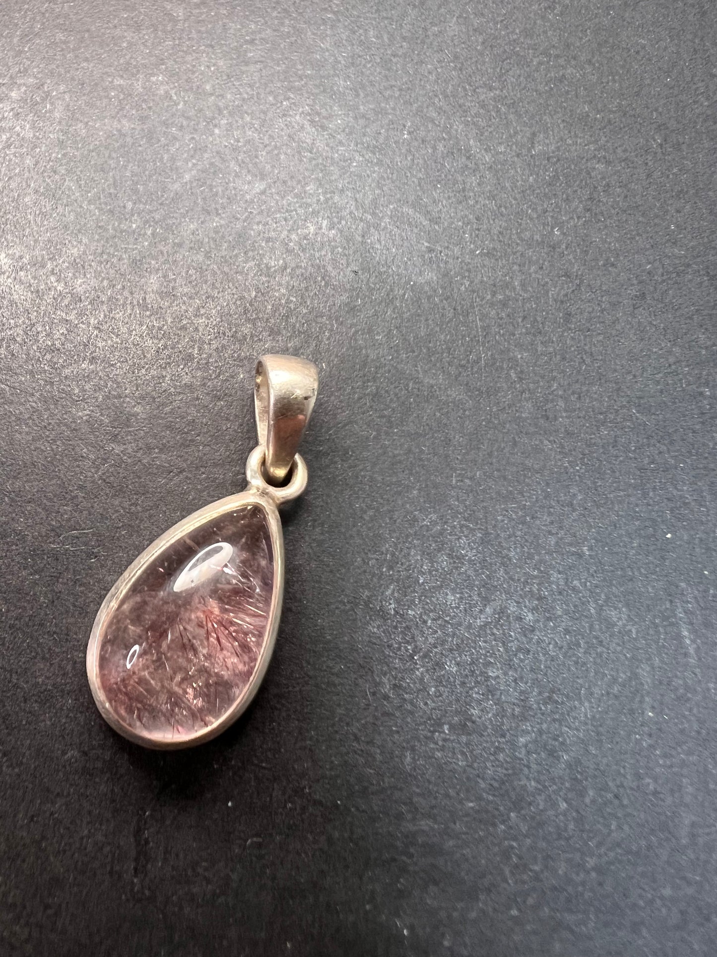 NEW Lepidocrocite super 7 teardrop sterling silver pendant 3.56 grams