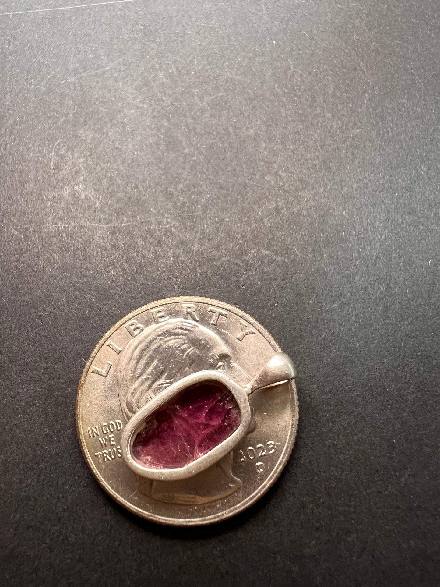 NEW pink/ watermelon tourmaline sterling silver pendant 1.31 grams