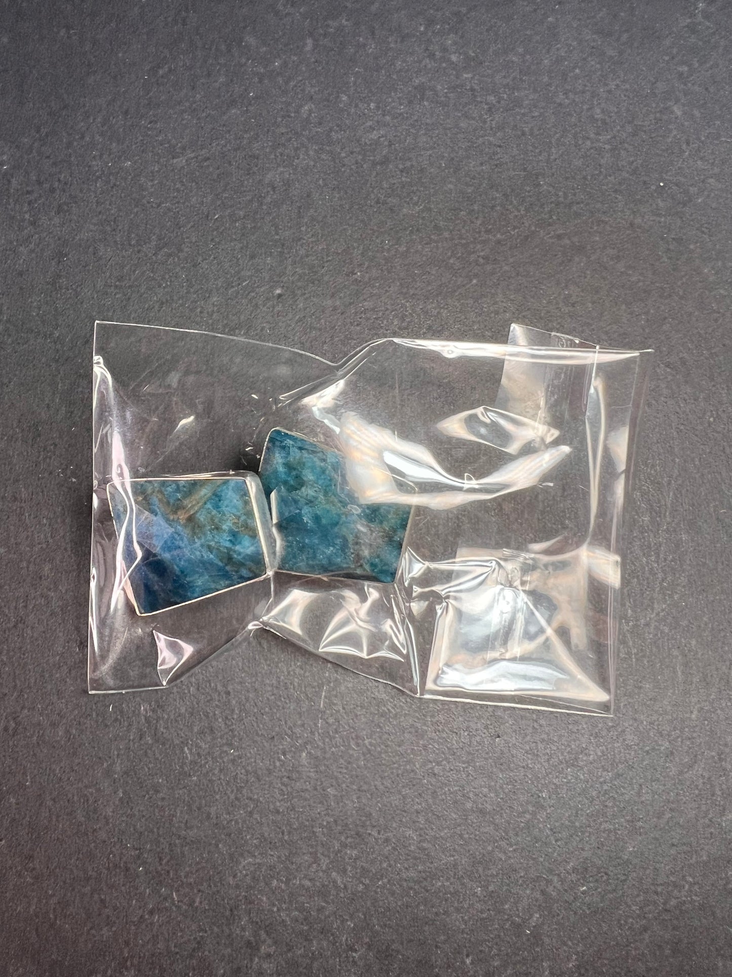 NEW Jay King blue apatite geometric sterling silver earrings