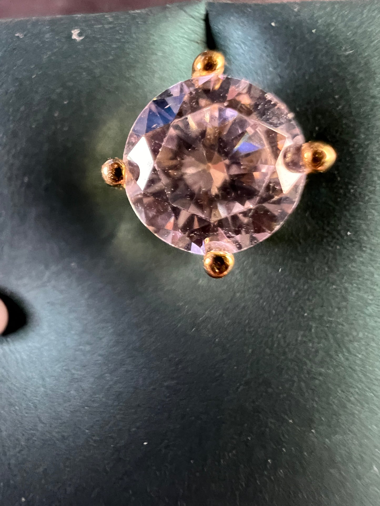 5.5mm CZ stud earrings in gold over sterling silver