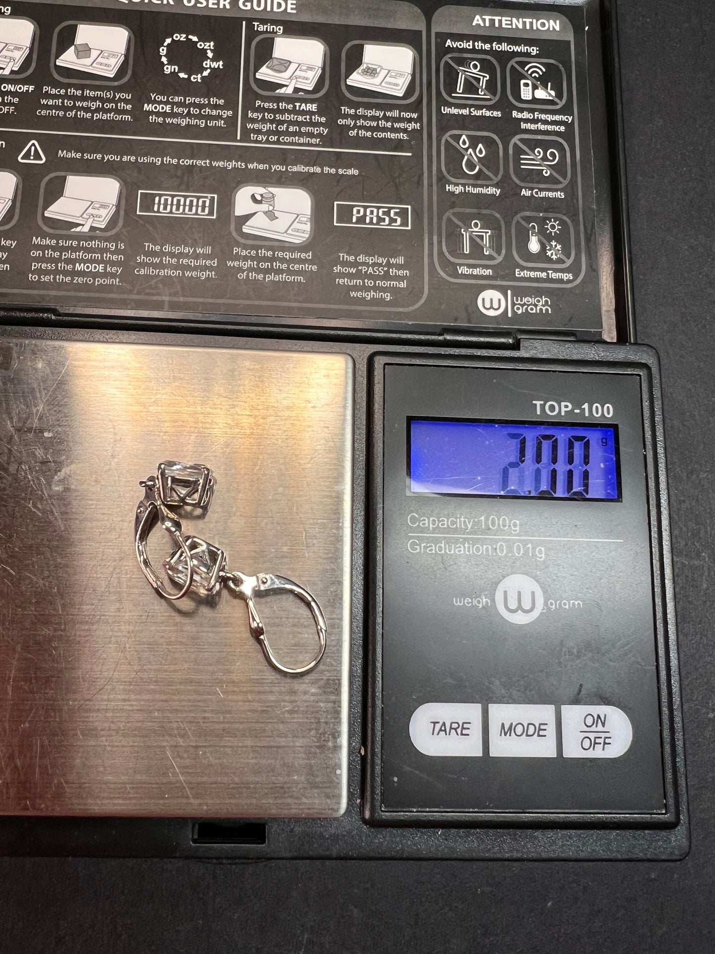 NEW petalite sterling silver lever back earrings