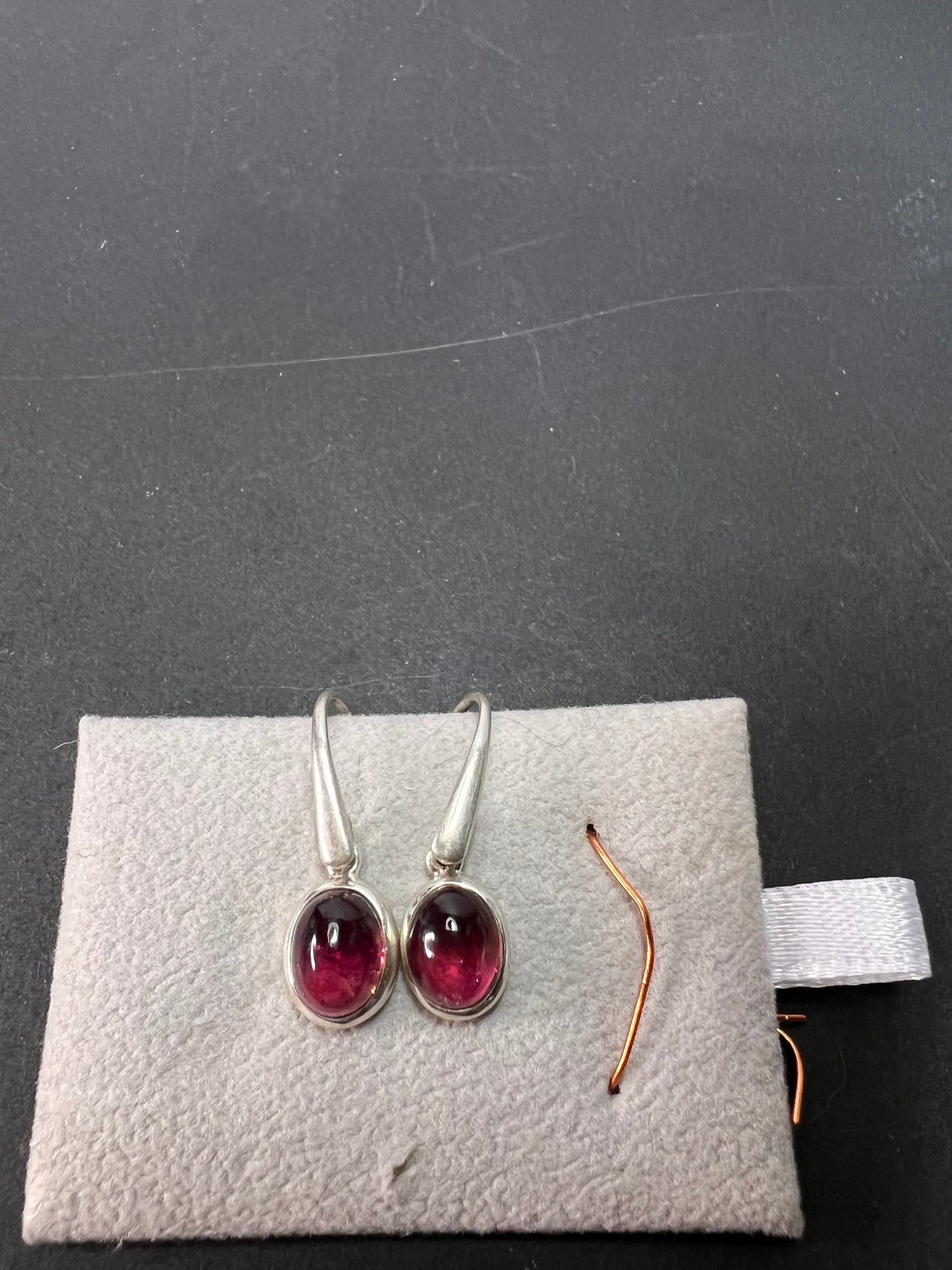 NEW Rubellite sterling silver dangle earrings 3.39 grams