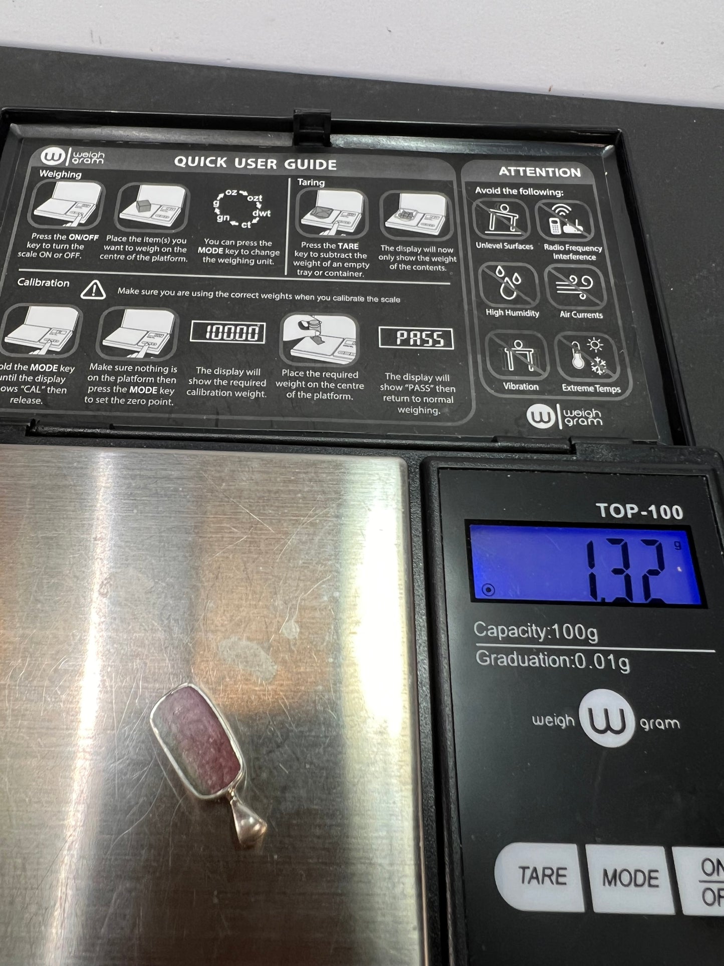 NEW Watermelon sterling silver pendant 1.32 grams