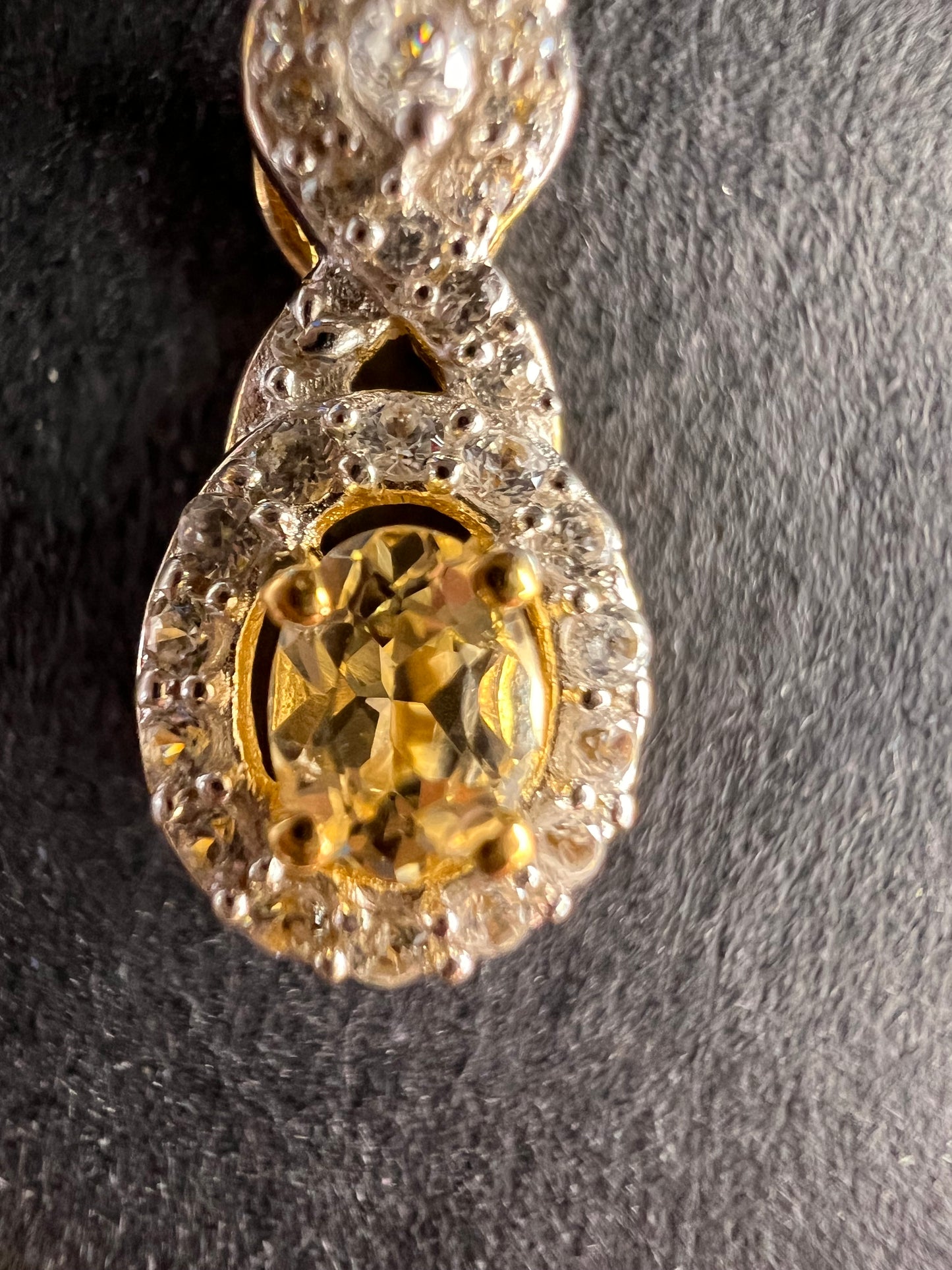 NEW Golden Imperial Topaz pendant necklace in vermeil yellow gold over sterling silver 20 inches