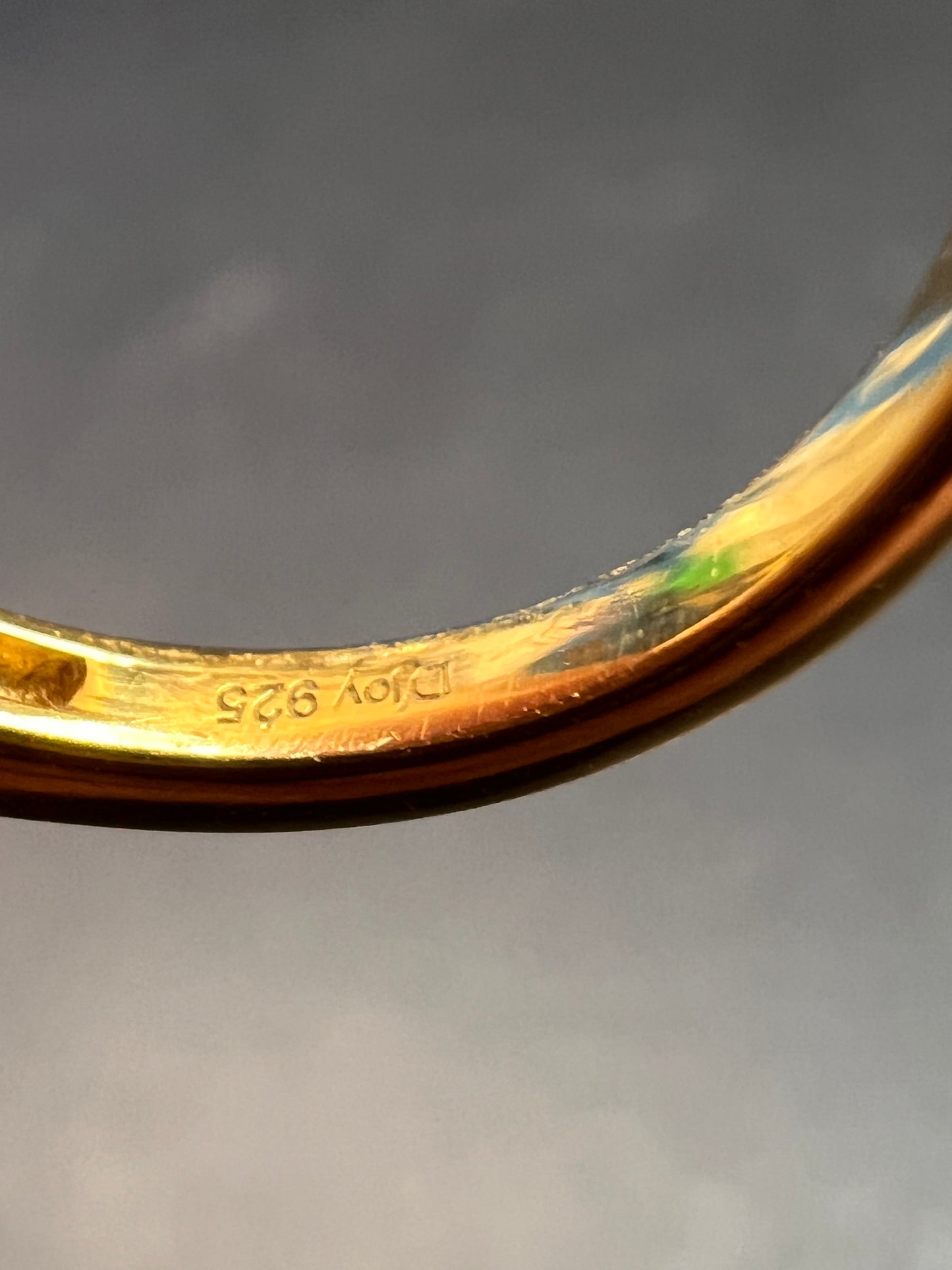 NEW yellow apatite and zircon halo ring in vermeil size 6