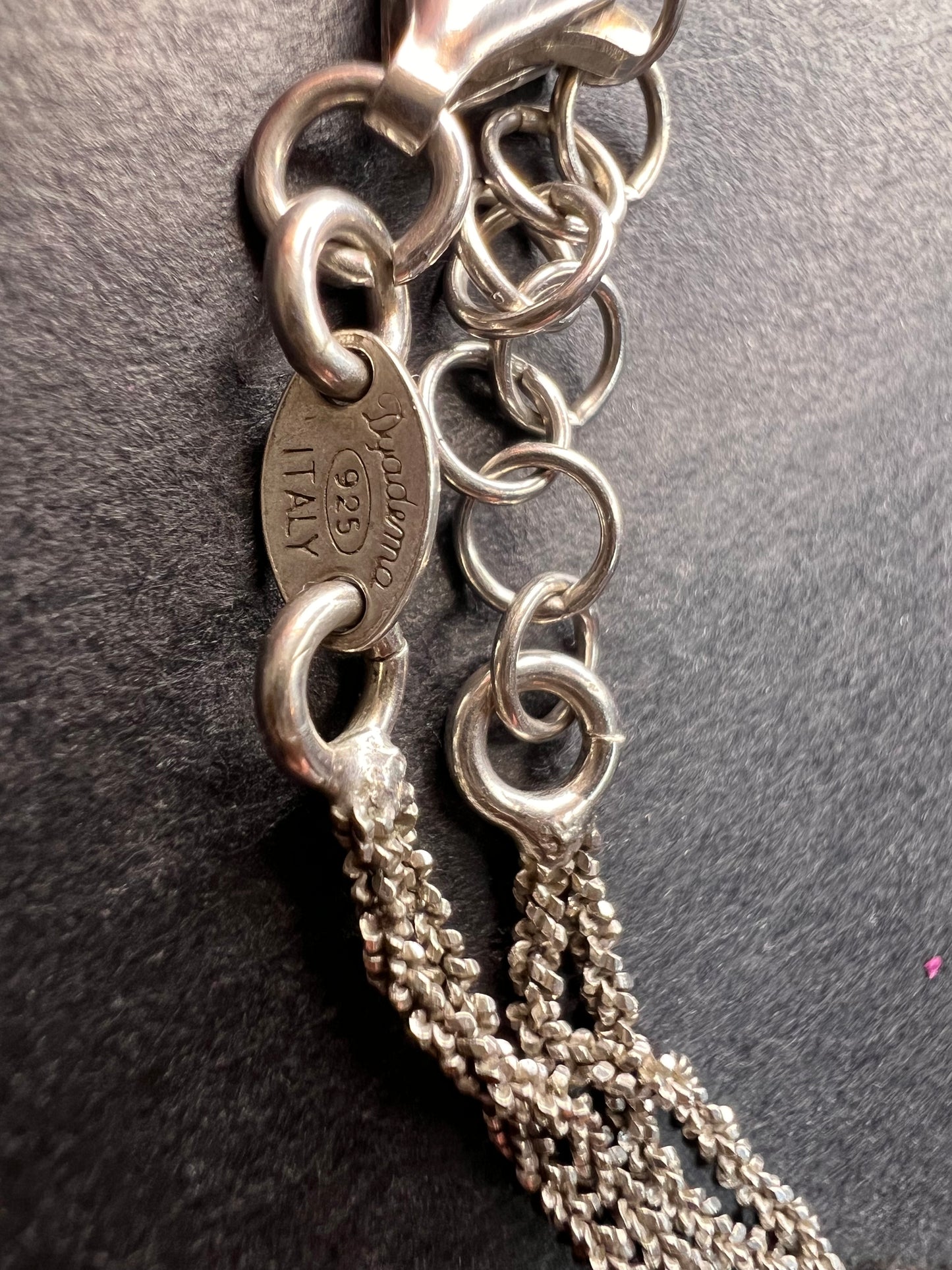 Vintage Dyadema sterling silver two toned heart charm multi chain bracelet